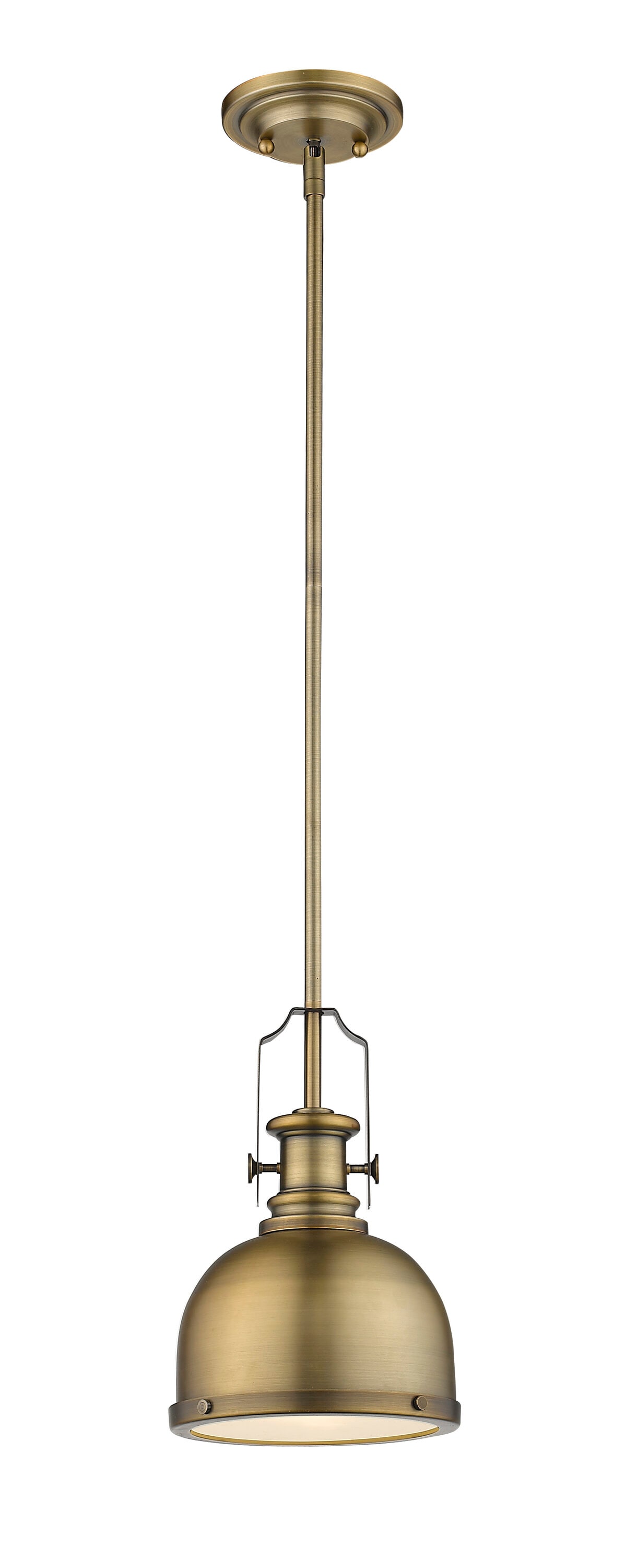 Heritage Brass and Glass Mini Pendant Light