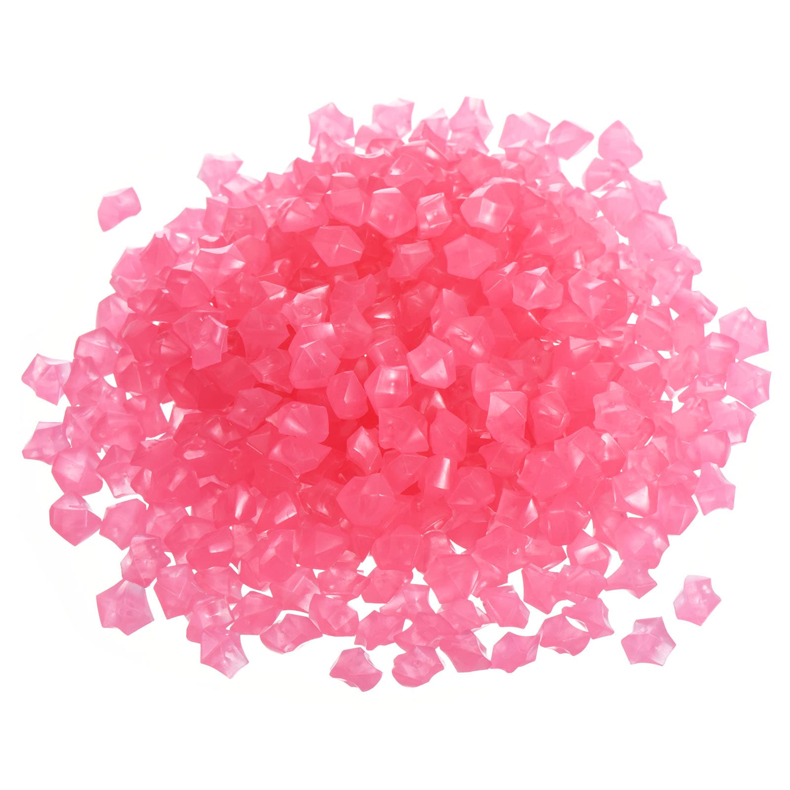 Unique Bargains 500pcs Glow Rocks 8-10mm Glow Pebbles Decoration in the Dark Luminous Stones Decor DIY Decorative Pink for Garden Potted Plant Fish Tank