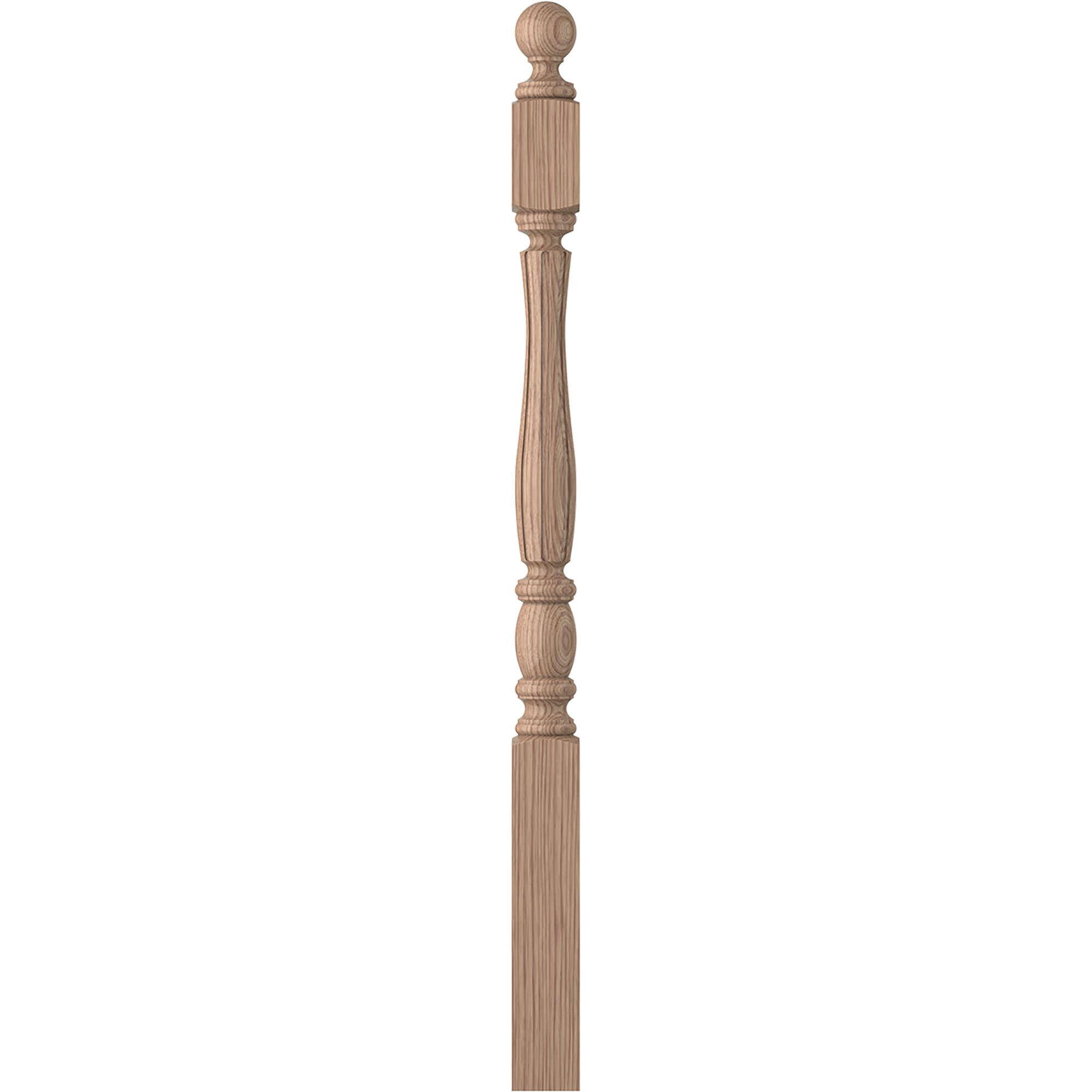 L.J. Smith Stair Systems LJF-3240BT-HK LaSalle 3-in x 47.6875-in Unfinished Hickory Starting Stair Newel Post