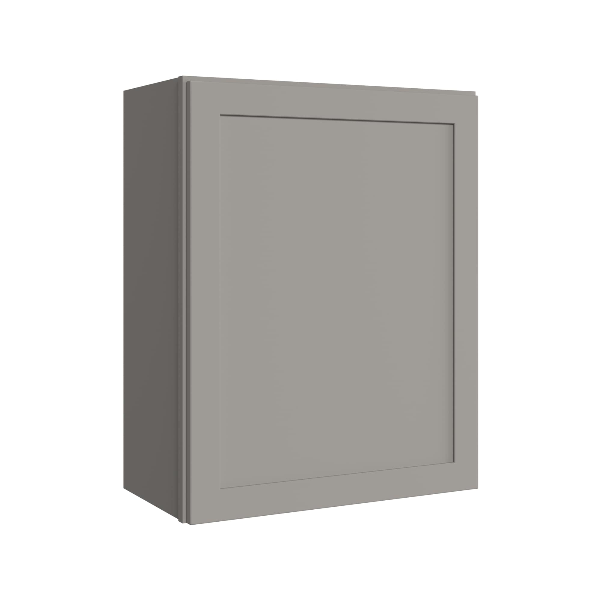 KraftMaid Momentum W2430RG81 Deveron 24-in W x 30-in H x 12-in D Pebble Grey Wall Fully assembled Plywood Cabinet (Recessed Panel Shaker)
