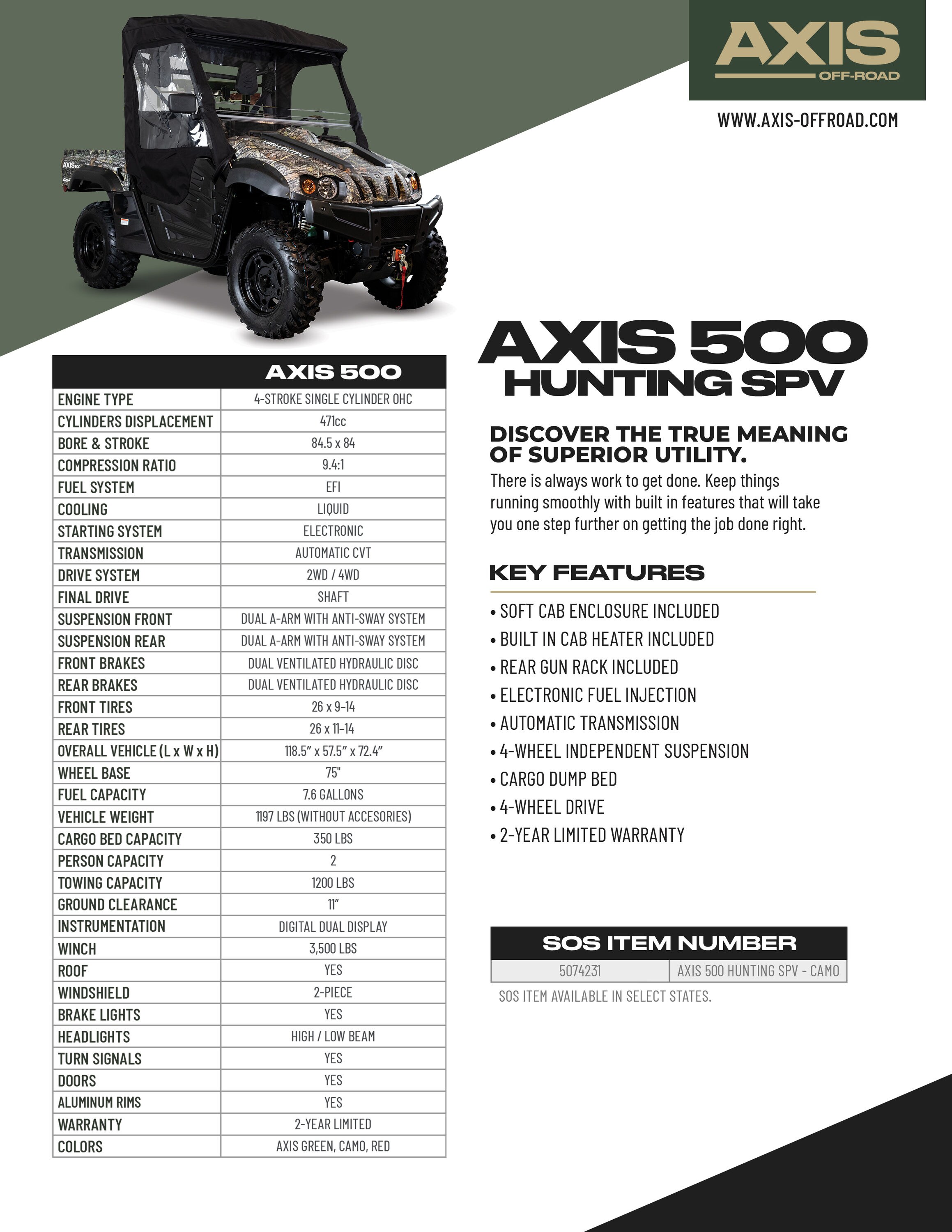 Axis AXIS500SPVHUNT Motorized-Vehicles - View #7