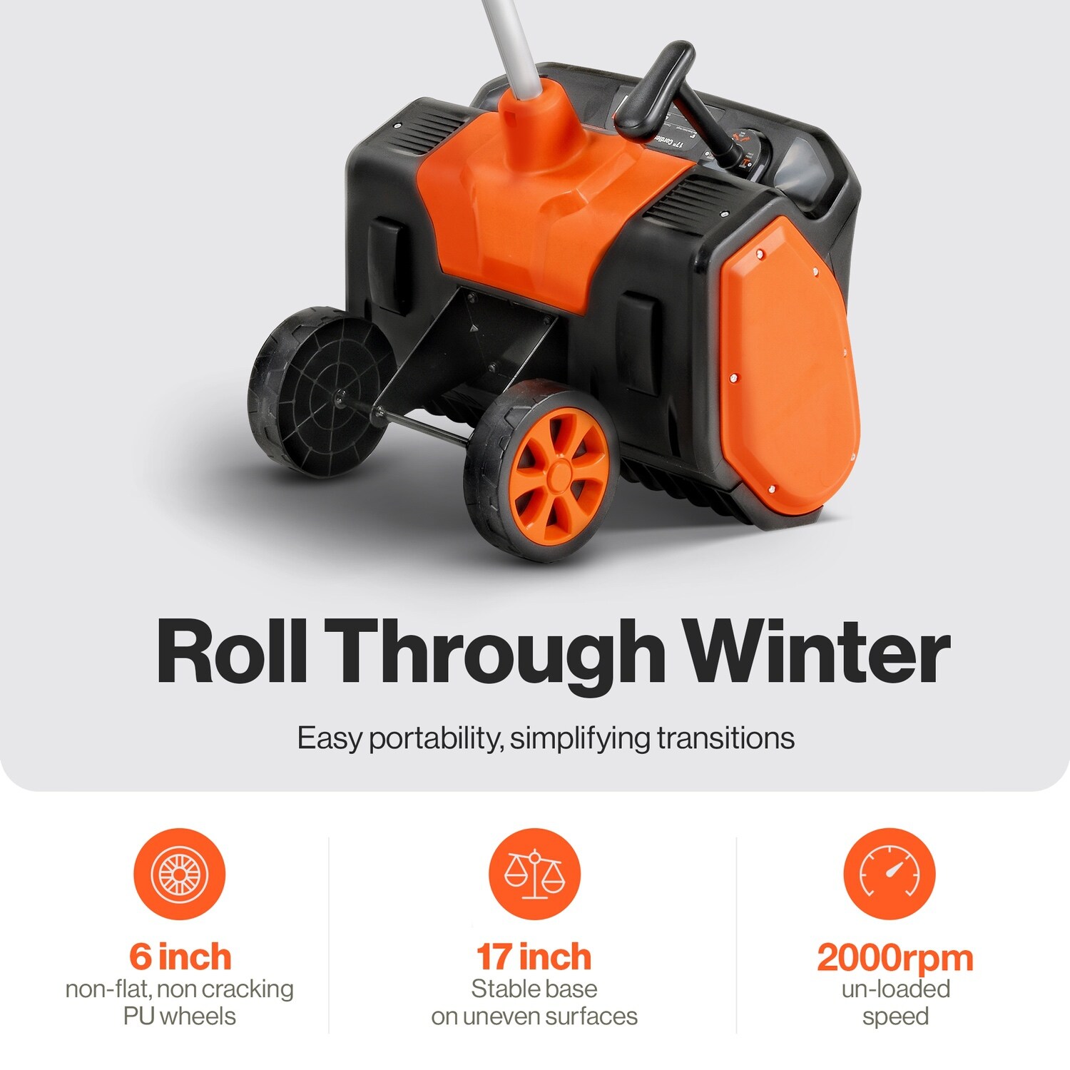 SuperHandy 48V 17 in Adjustable Angle Snow Blower 48 volt 17 in