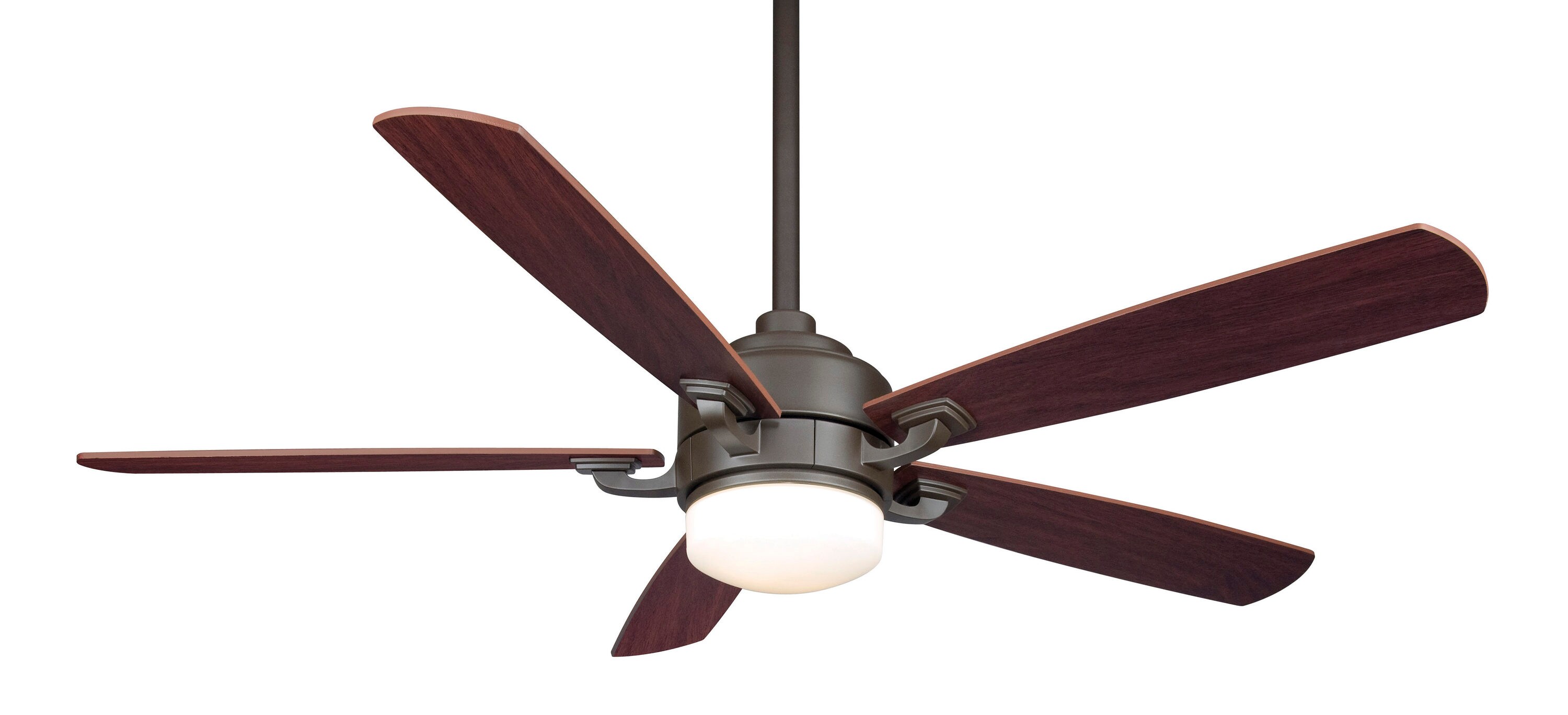 Fanimation FP8003OB Benito 52-in Oil Rubbed Bronze Ceiling Fan with Light Kit and Remote (5-Blade)