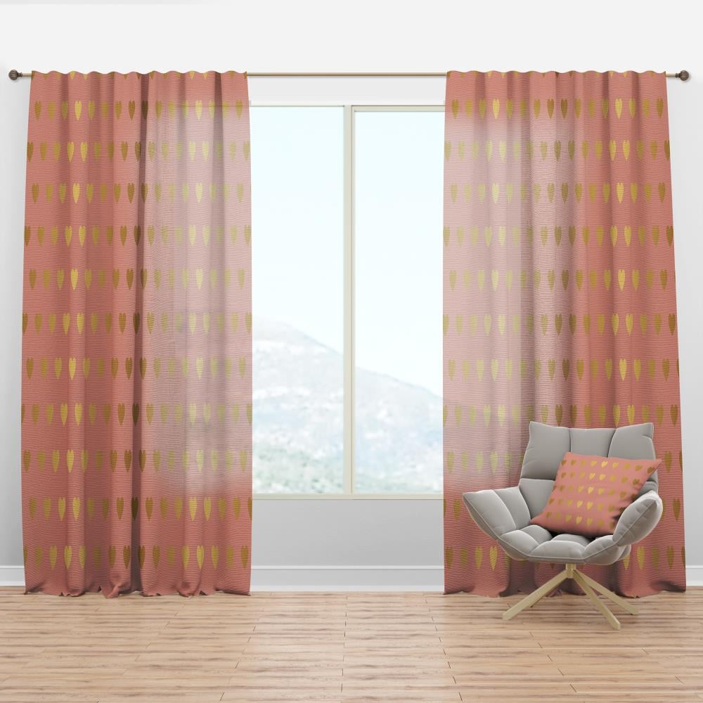 Designart CTN24383-52-63 63-Inches Pink Abstract Room darkening Thermal lined Rod pocket Single curtain panel