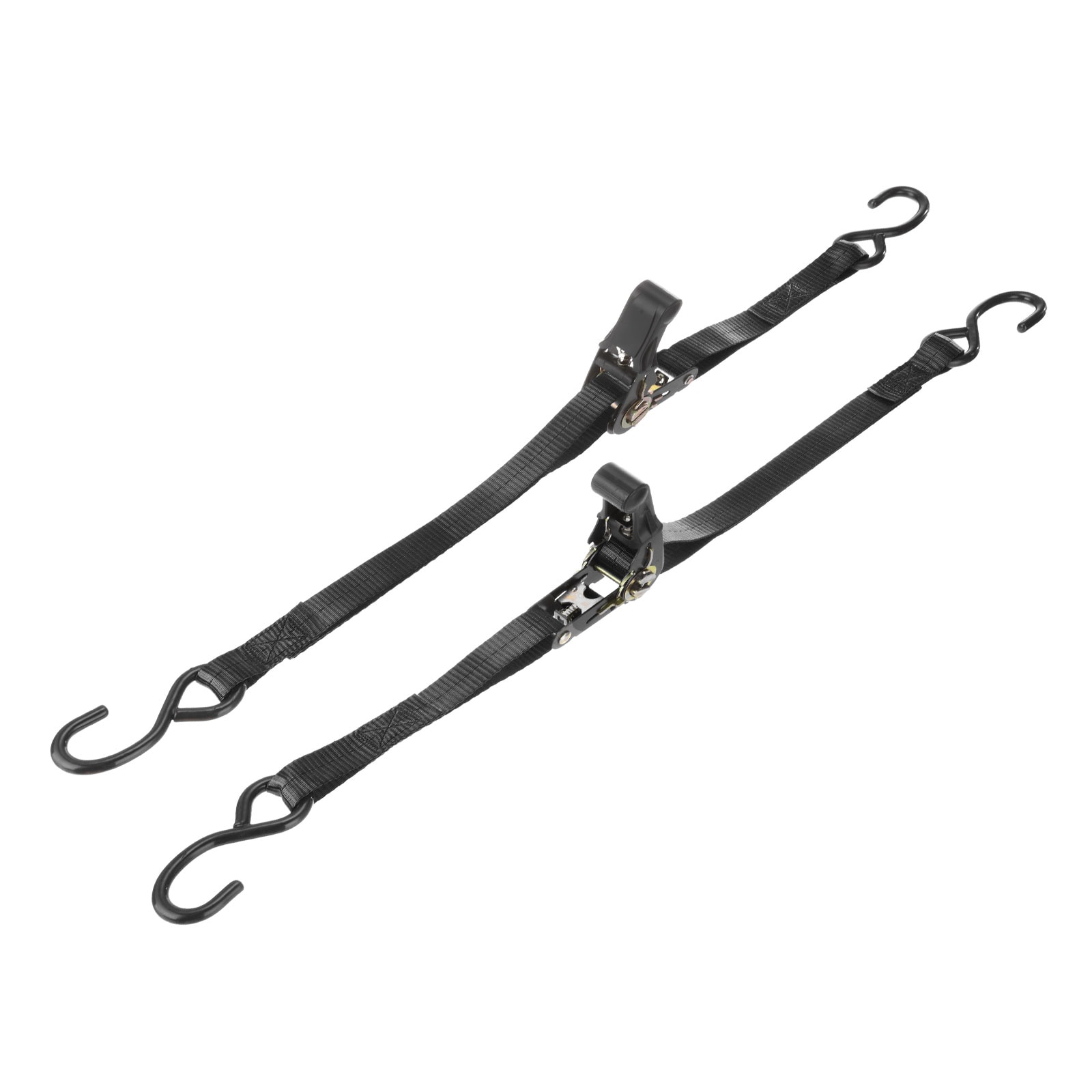 PATIKIL Boat Trailer Transom Tie Down Straps 1 Inchx5' 1763lbs Break Strength Ratchet Adjustable Straps with S Hook for Marine Trailing Boating Black #S25120203UX2343