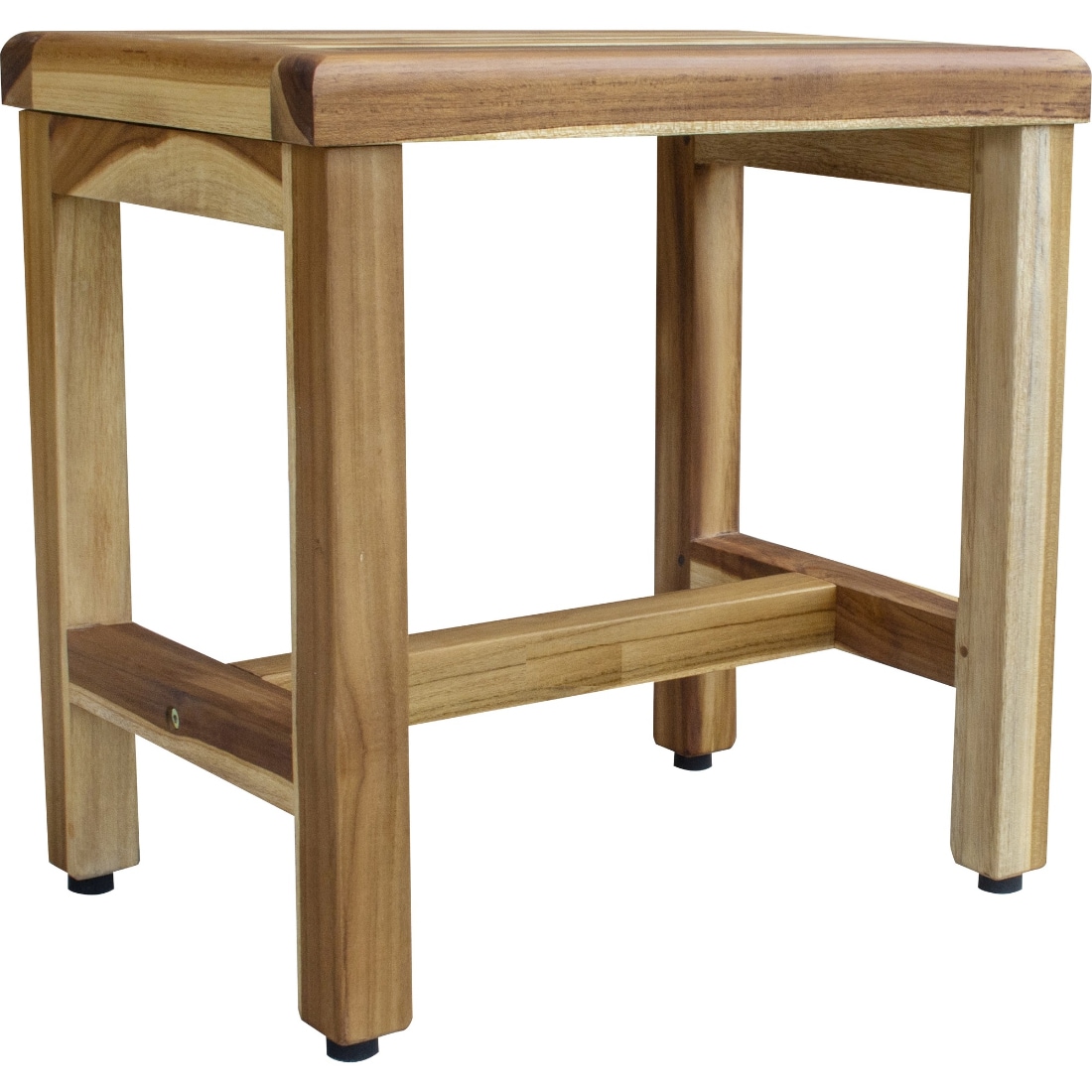 HomeRoots 4000376750 Compact Rectangular Teak Shower or Outdoor Bench in Natural Finish