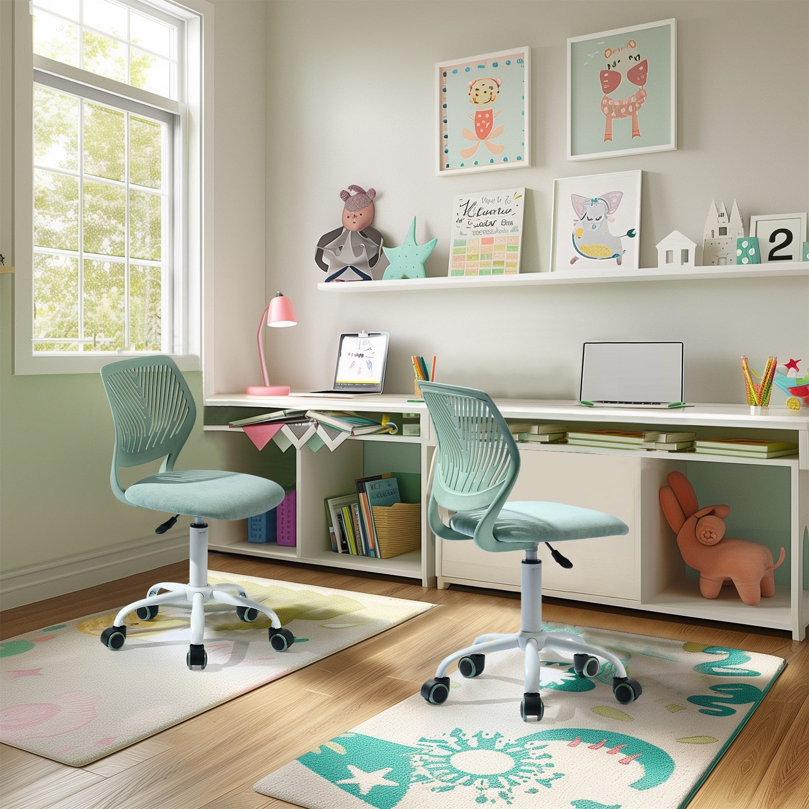 Homy Casa CARNATION AQUA VNEW Office-Chairs - View #2