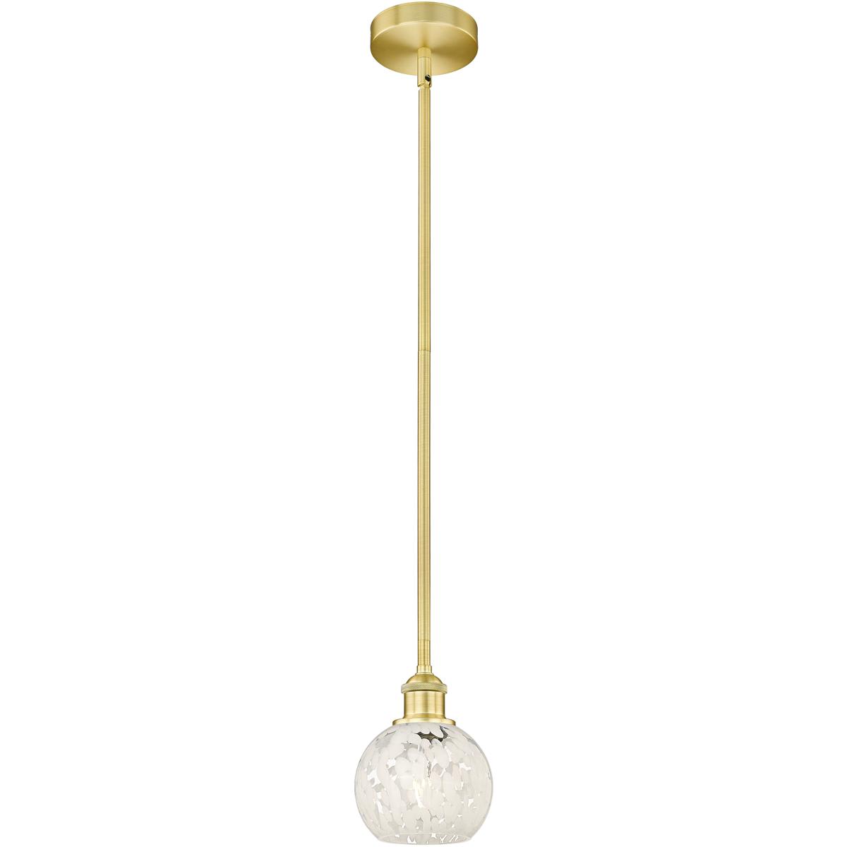 Innovations Lighting - 616-1S-SG-G1216-6WM Edison White Mouchette Mini Pendant Satin Gold