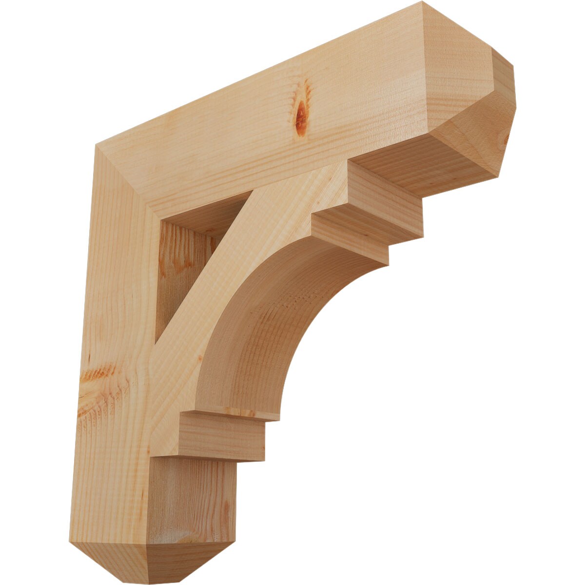 Ekena Millwork BKT06X24X24MRC04SDF Merced craftsman smooth 5-1/2-in x 24-in x 24-in Douglas fir Brown Wood Standard bracket