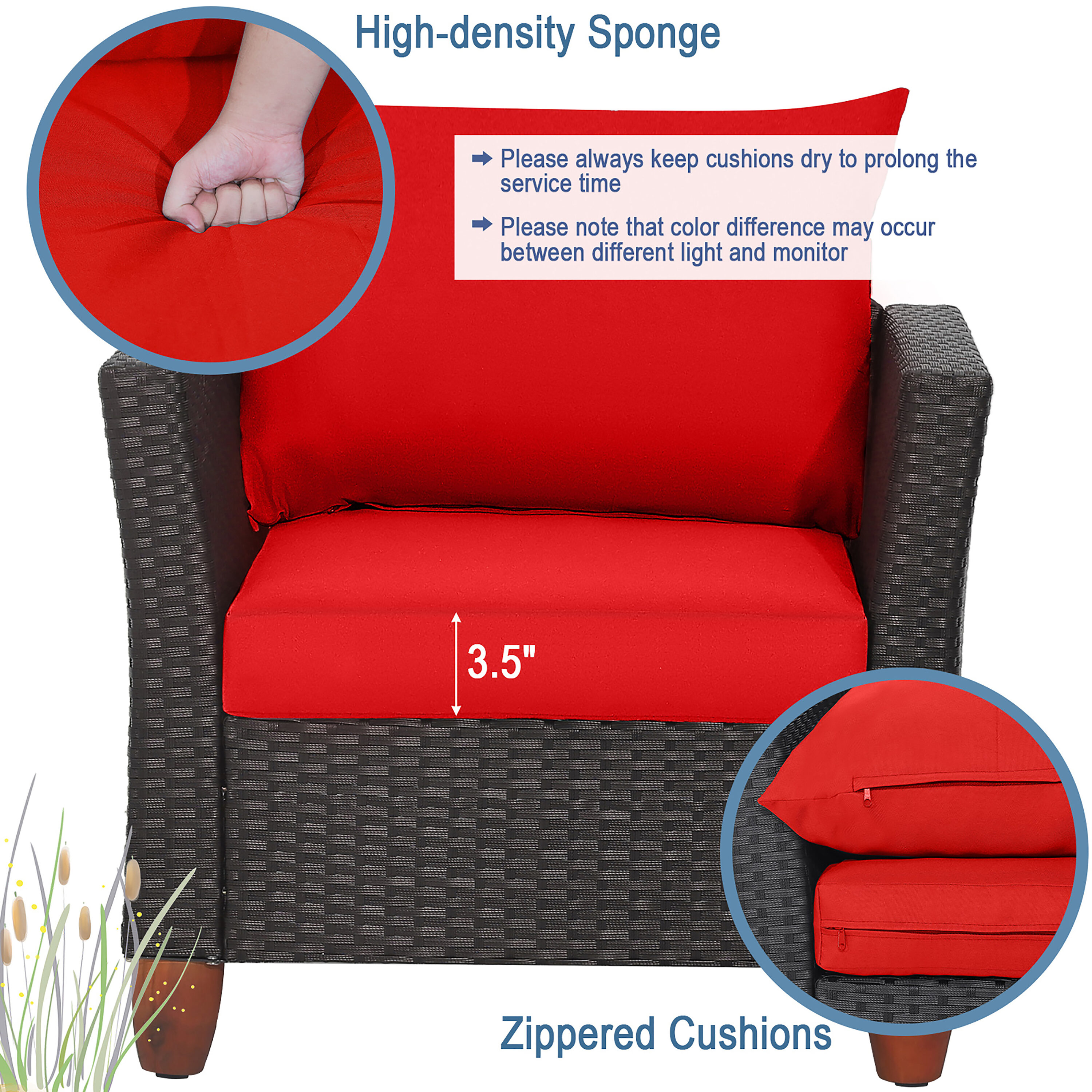 Costway HW70614RE Patio-Conversation-Sets - View #3