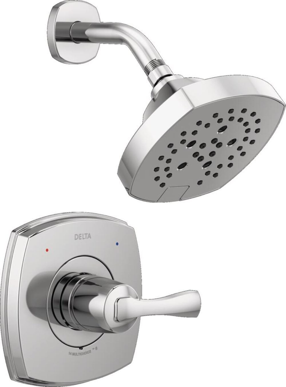 Delta T14276-PR Stryke Lumicoat Chrome 1-handle Multi-function 7.0-Inches Round Shower Faucet