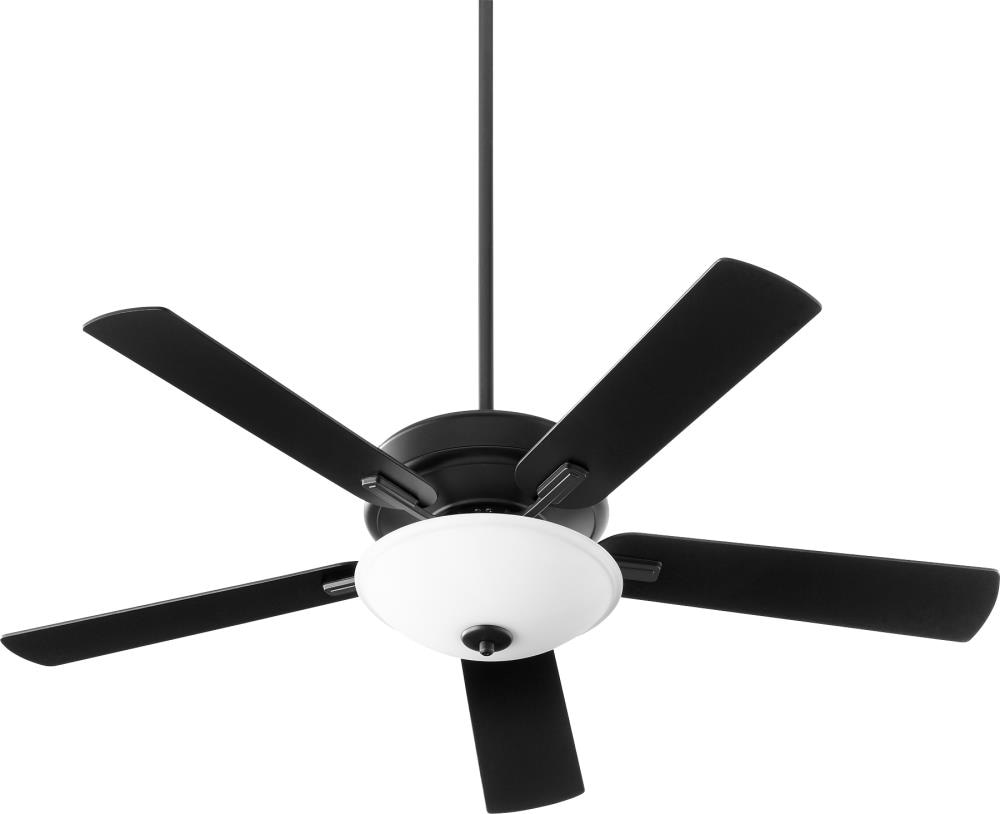 Quorum International 54525-69 Premier 52-in Noir Integrated LED Indoor Ceiling Fan with Light (5-Blade)