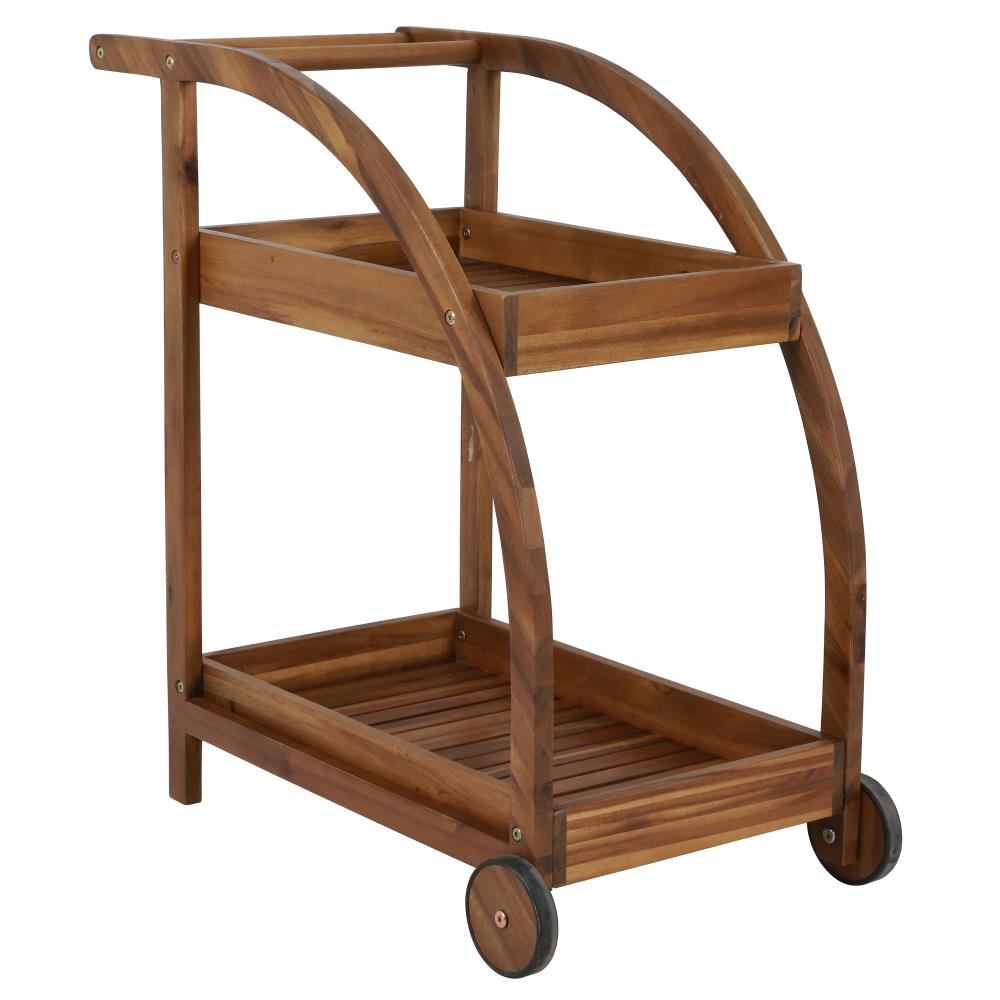 Bellamy Wood Two Shelf Tea Trolley, Wooden Tea Carts With Wheels