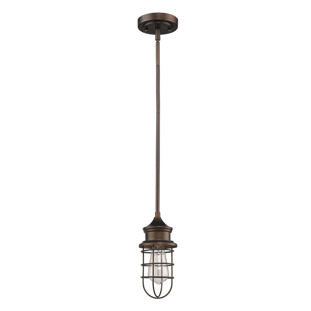 Contemporary Mini Globe Pendant Light in Oil Rubbed Bronze