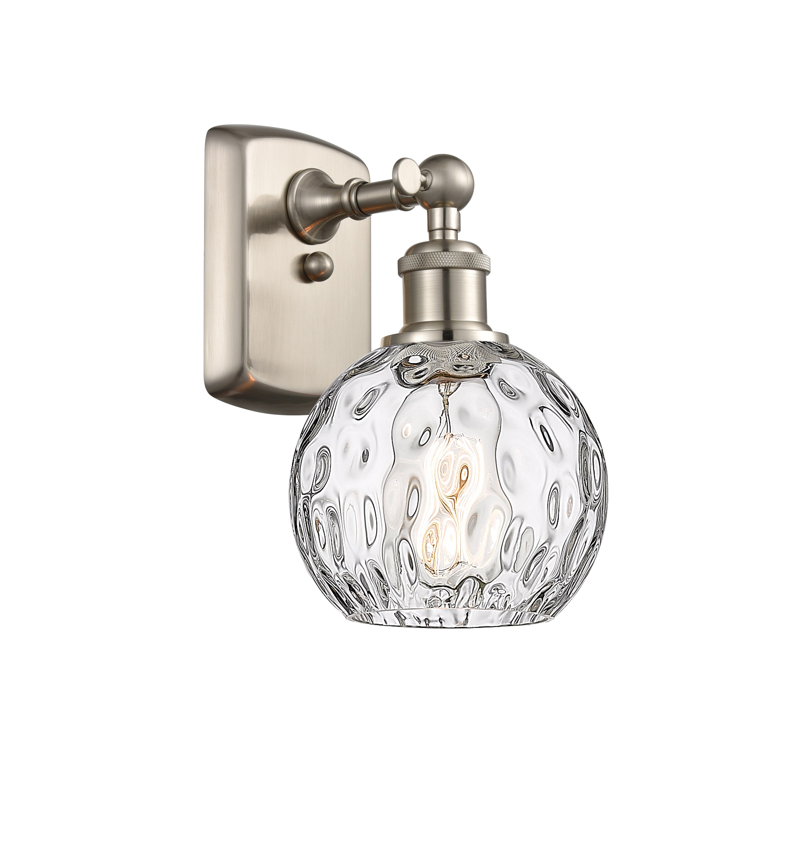 Innovations Lighting 516-1W-SN-G1215-6 Athens Water Glass 6-in W 1 -Light Brushed Nickel Industrial Wall Sconce