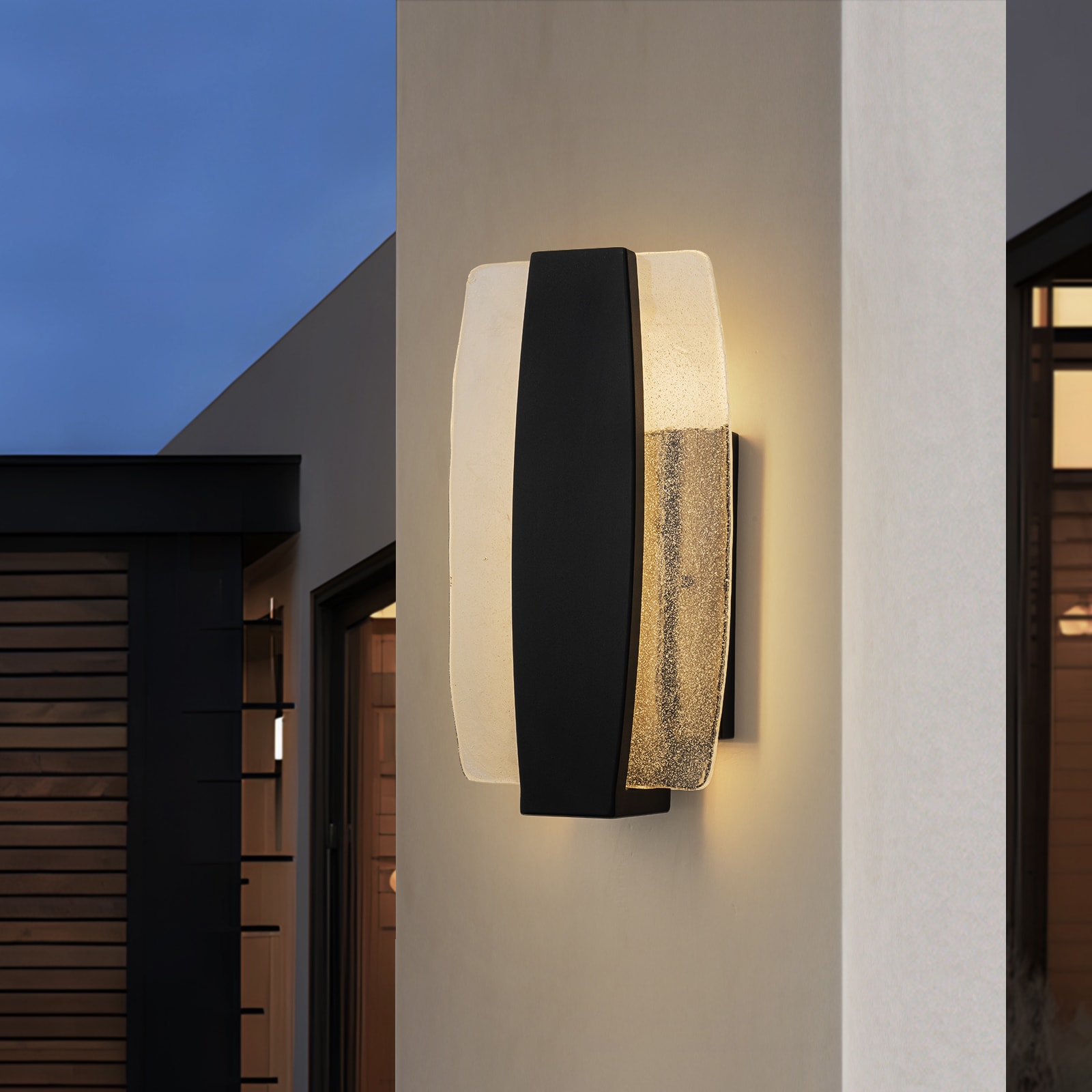 EDISLIVE Y81010000066108 15-in H Matte Black Hardwired Integrated LED Outdoor Wall Light