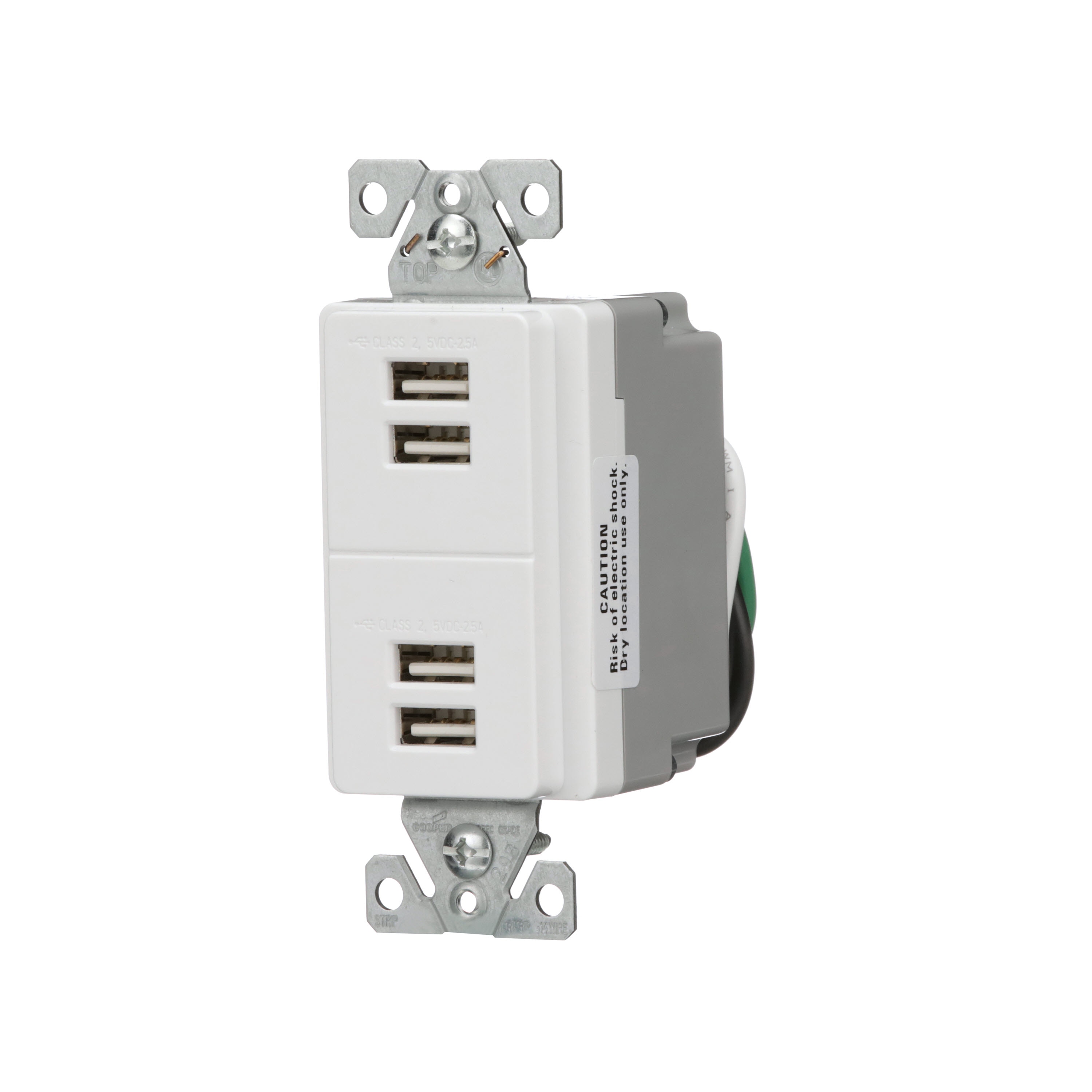 Eaton 5-Amp 120-volt Residential/Commercial Decorator FullUSB Dual Type A,  White in the Electrical Outlets department at