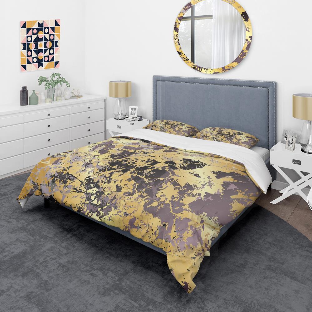 Designart BED19188-T 3-Piece Yellow Twin Duvet Cover Set