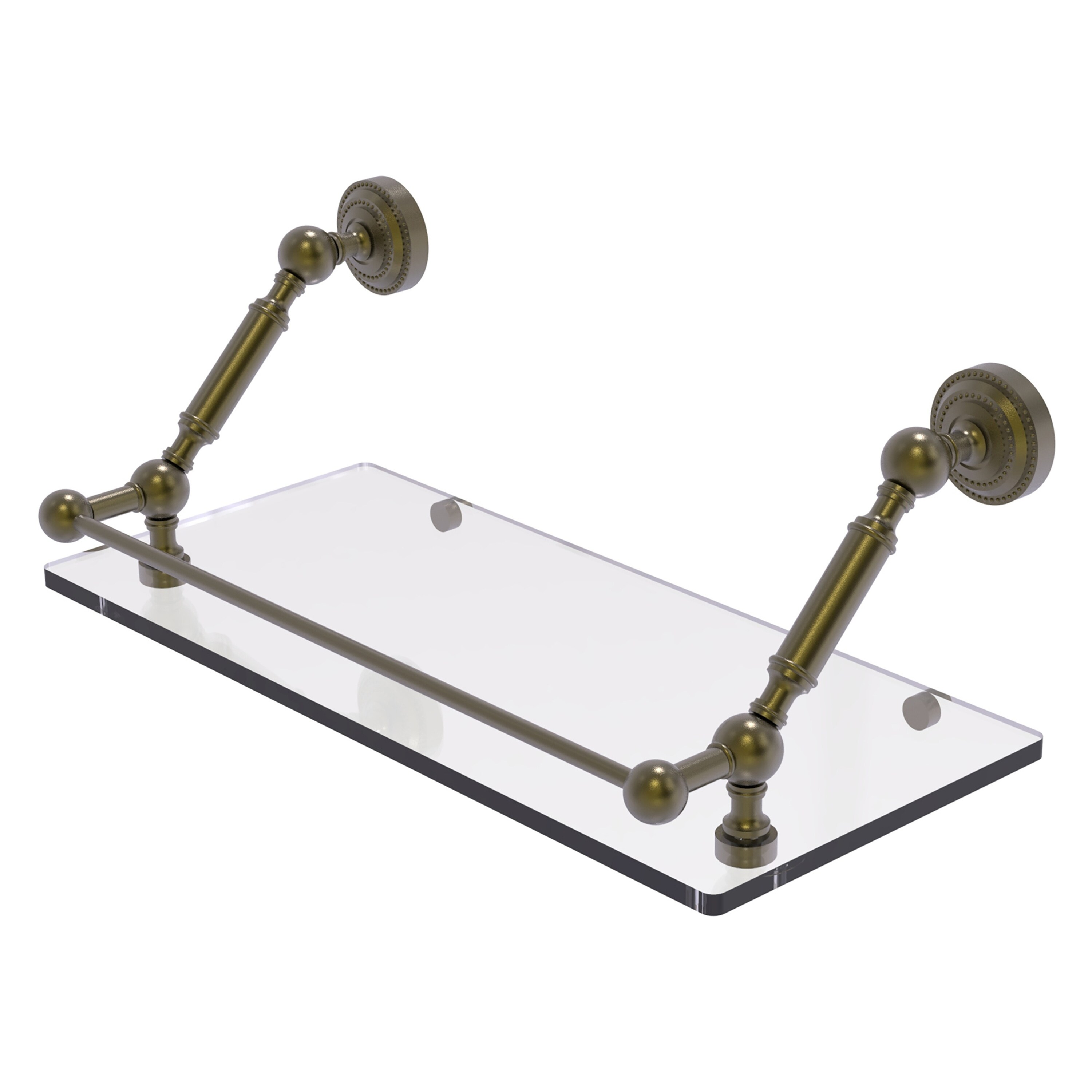 Allied Brass DT-1-18-GAL-ABR Dottingham Antique Brass Wall mount Bathroom Shelf ( 18-in x 7.3-in x 8-in )