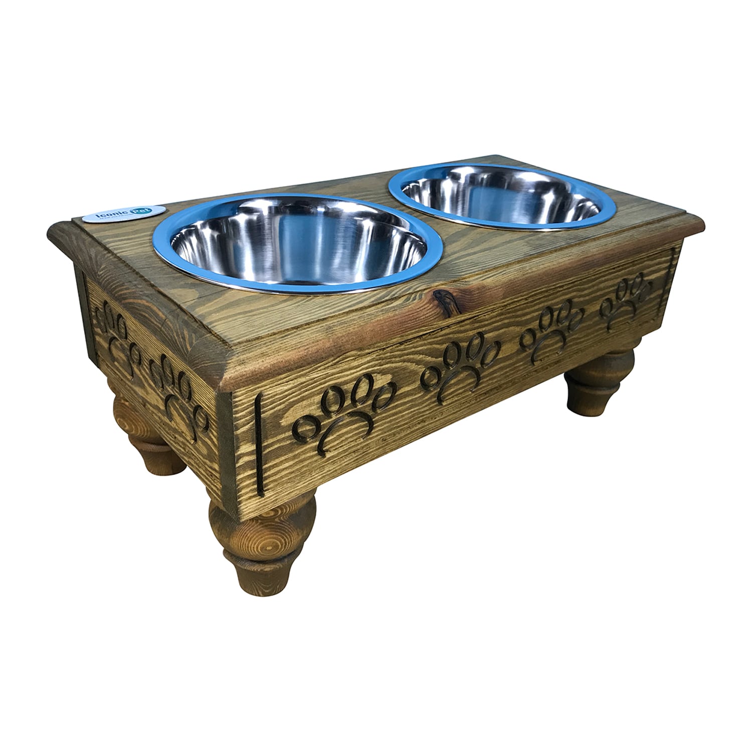 Iconic Pet 52070 32-oz Stainless steel Dog/Cat Elevated Feeder