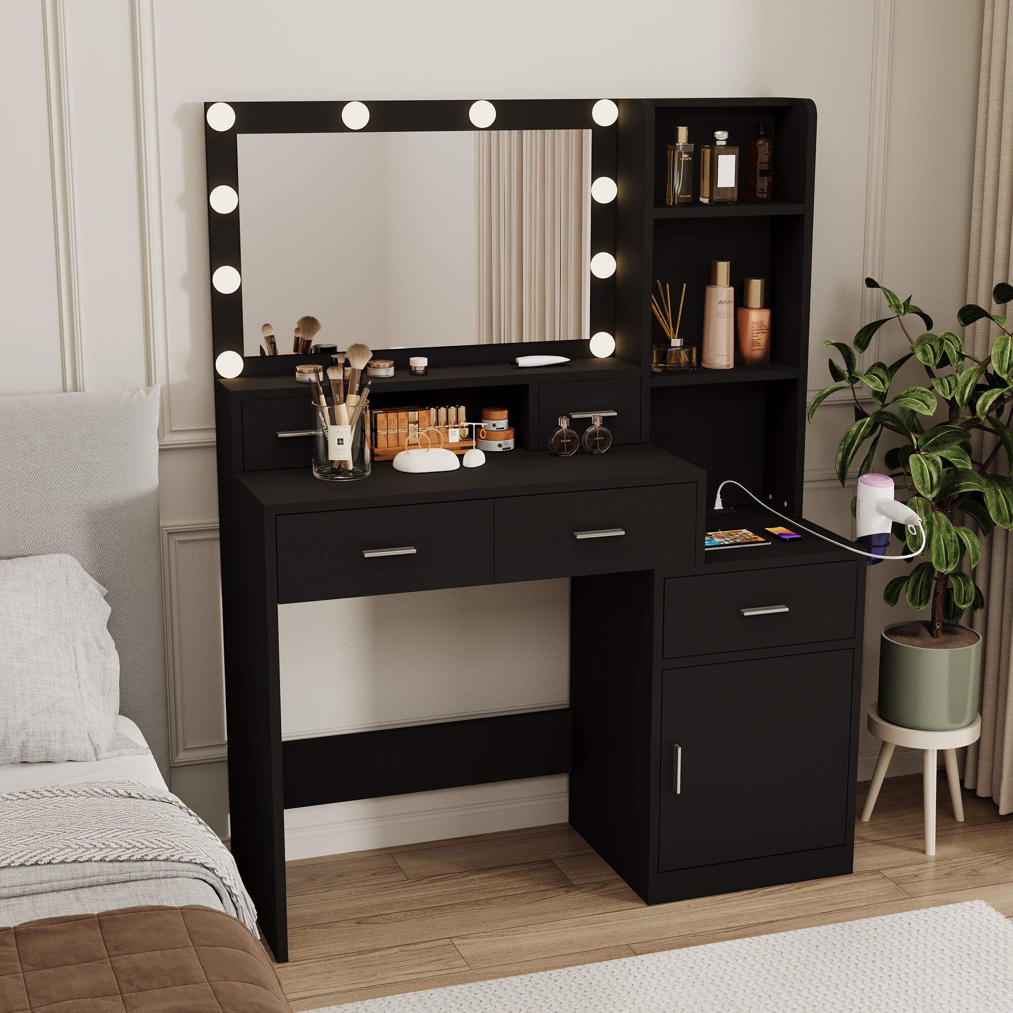 SINOFURN SYC080021BK Bedroom-Vanities - View #6
