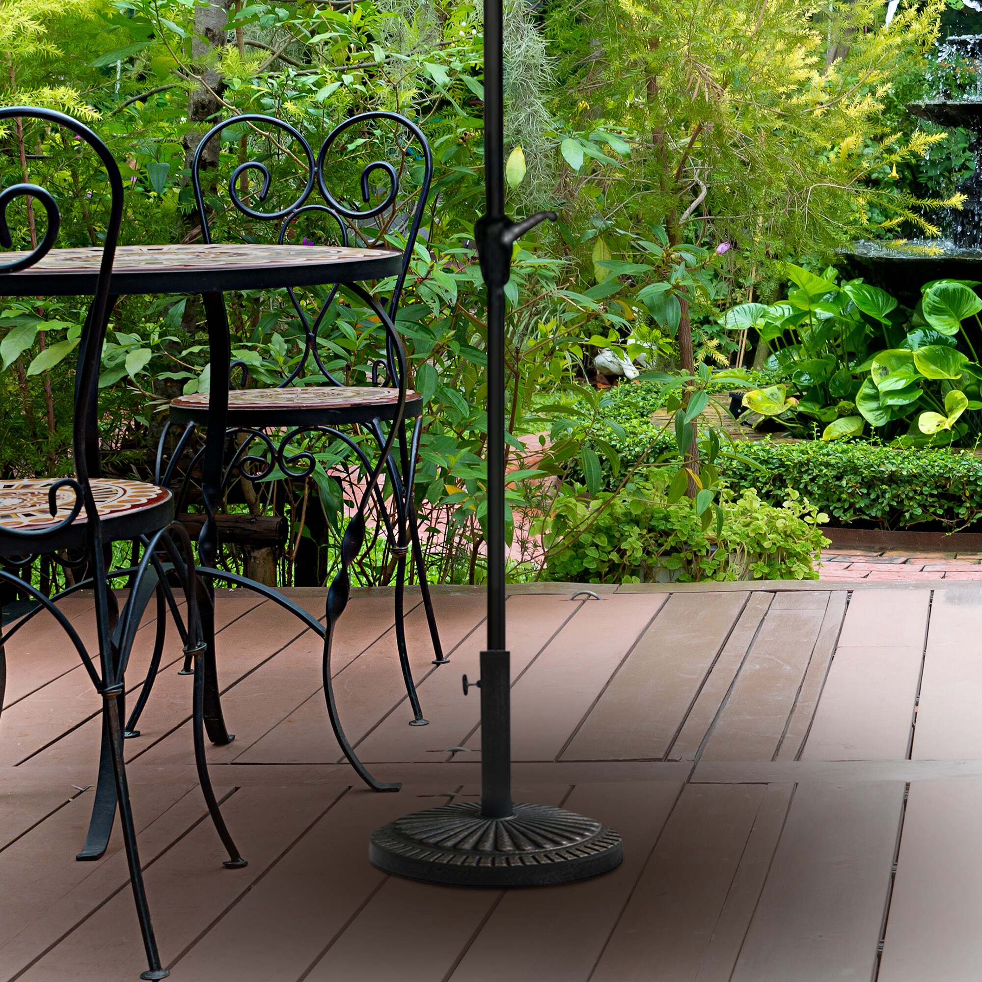 Bronze 22-Inch Round Umbrella Base with Composite Materials