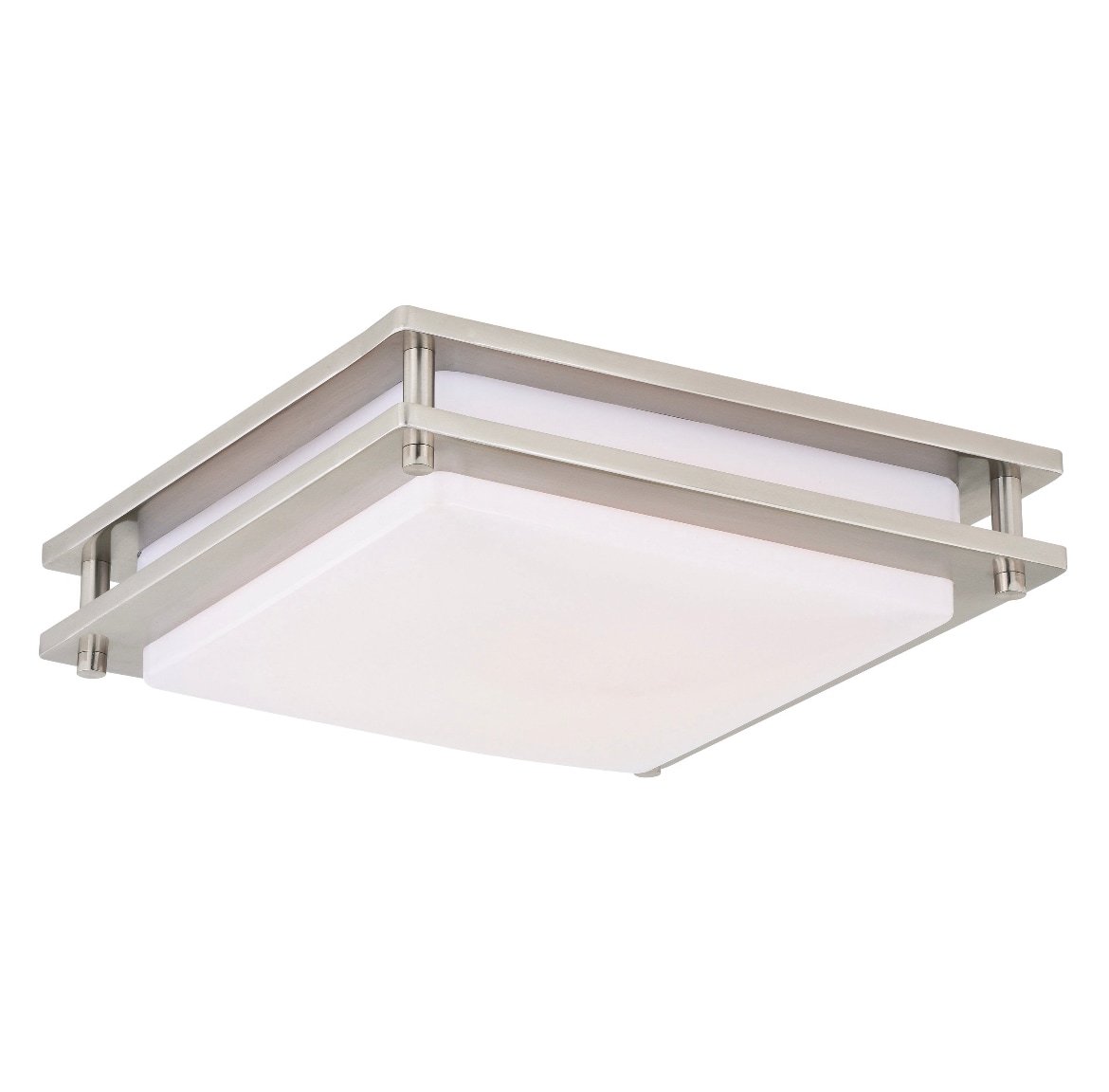 Amax Lighting LED Square Flush Mount 1-Light Brushed Nickel LED Flush ...