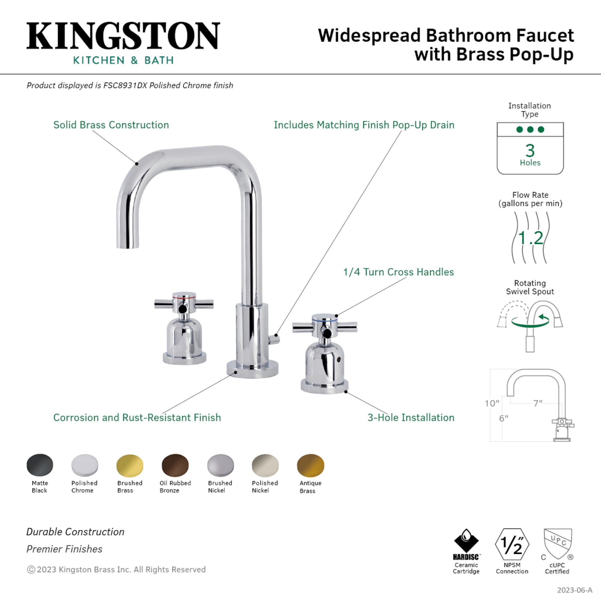 Kingston Brass WLFSC8931DX Lavatory-Faucets - View #3