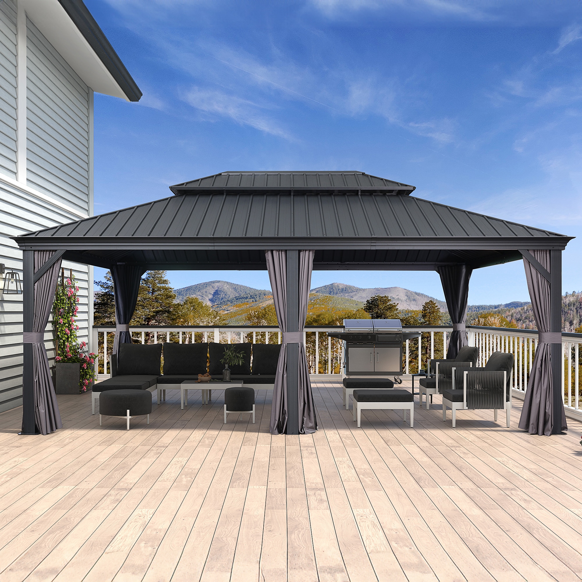 PURPLE LEAF LS04GHTG1420 Wood-Resin-Gazebos - View #3