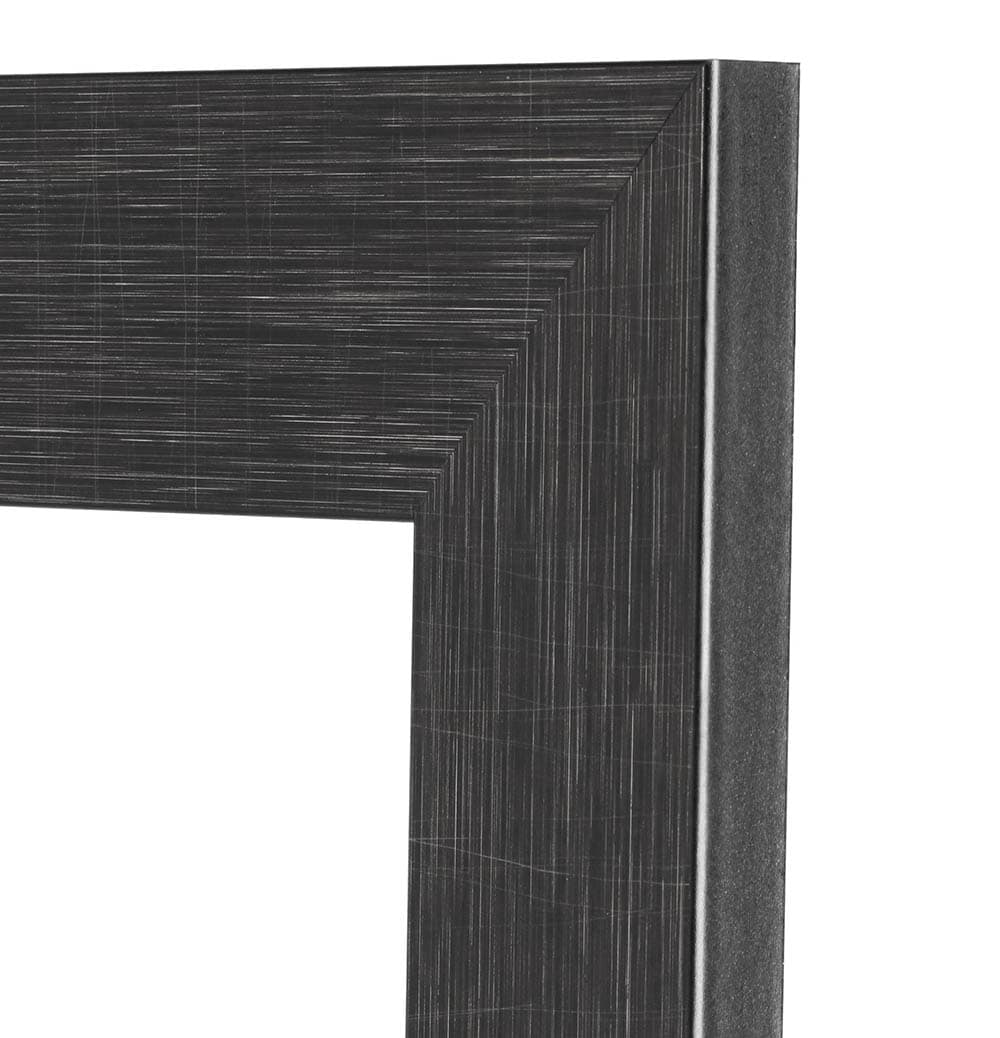 BrandtWorks 32-in W x 41-in H Scratched Black Framed Wall Mirror in the ...