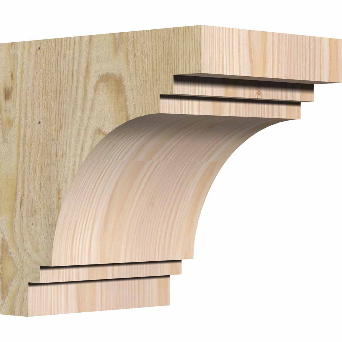 Ekena Millwork COR06X08X08PEC00RDF 6-in x 8-in x 8-in Pescadero Unfinished Douglas fir Wood Paintable/Stainable Corbel