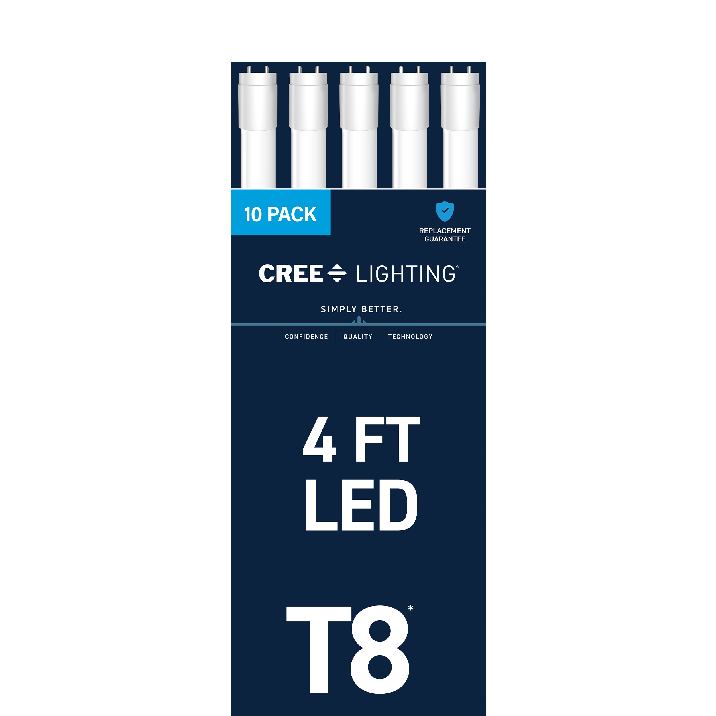 Cree Lighting 32 -Watt EQ T8 Cool daylight Medium bi-pin base G13 LED Tube Light Bulb 10 -Pack