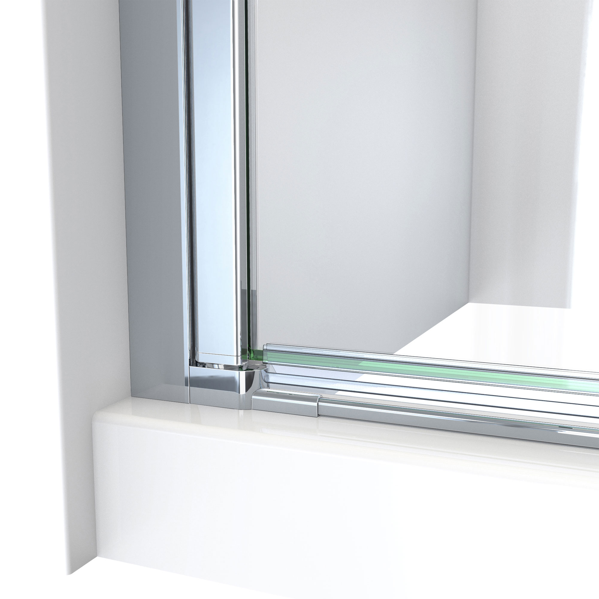Aqua-Q Fold 32" Chrome Frameless Bifold Shower Kit