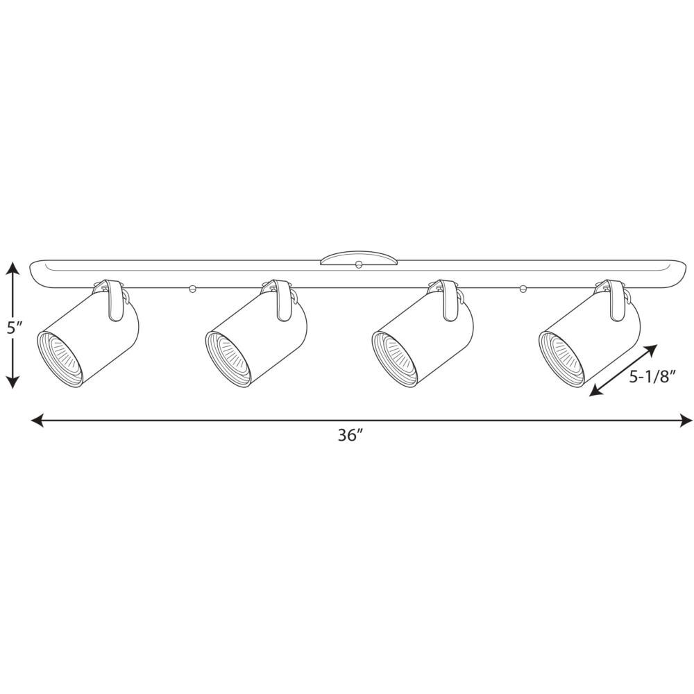 Progress Lighting Directional 36-in 4-Light Brushed Nickel Medium Base  (e-26) Modern/Contemporary Track Bar in the Fixed Track Lighting Kits  department at
