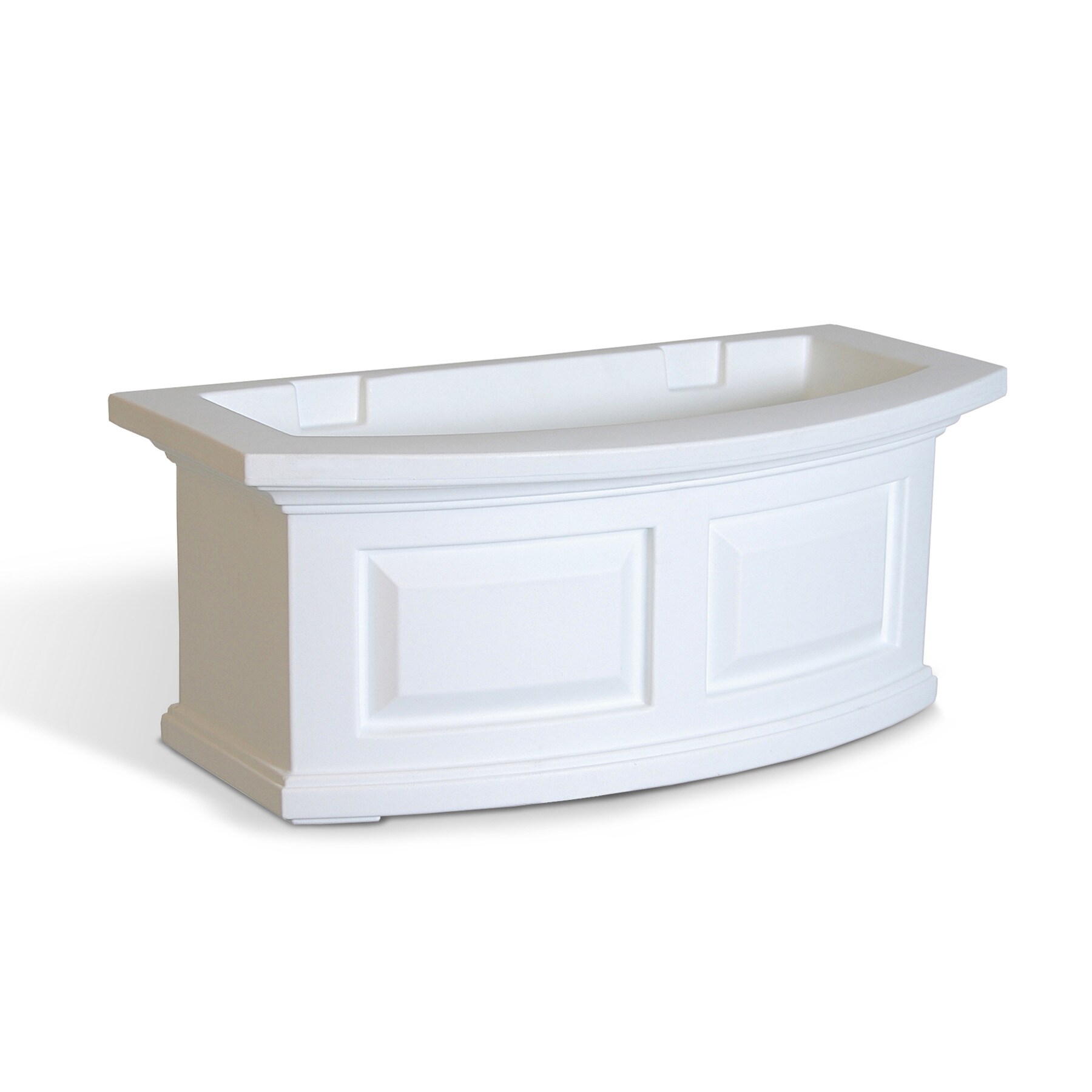 Nantucket White Resin Window Box with Water Reservoir