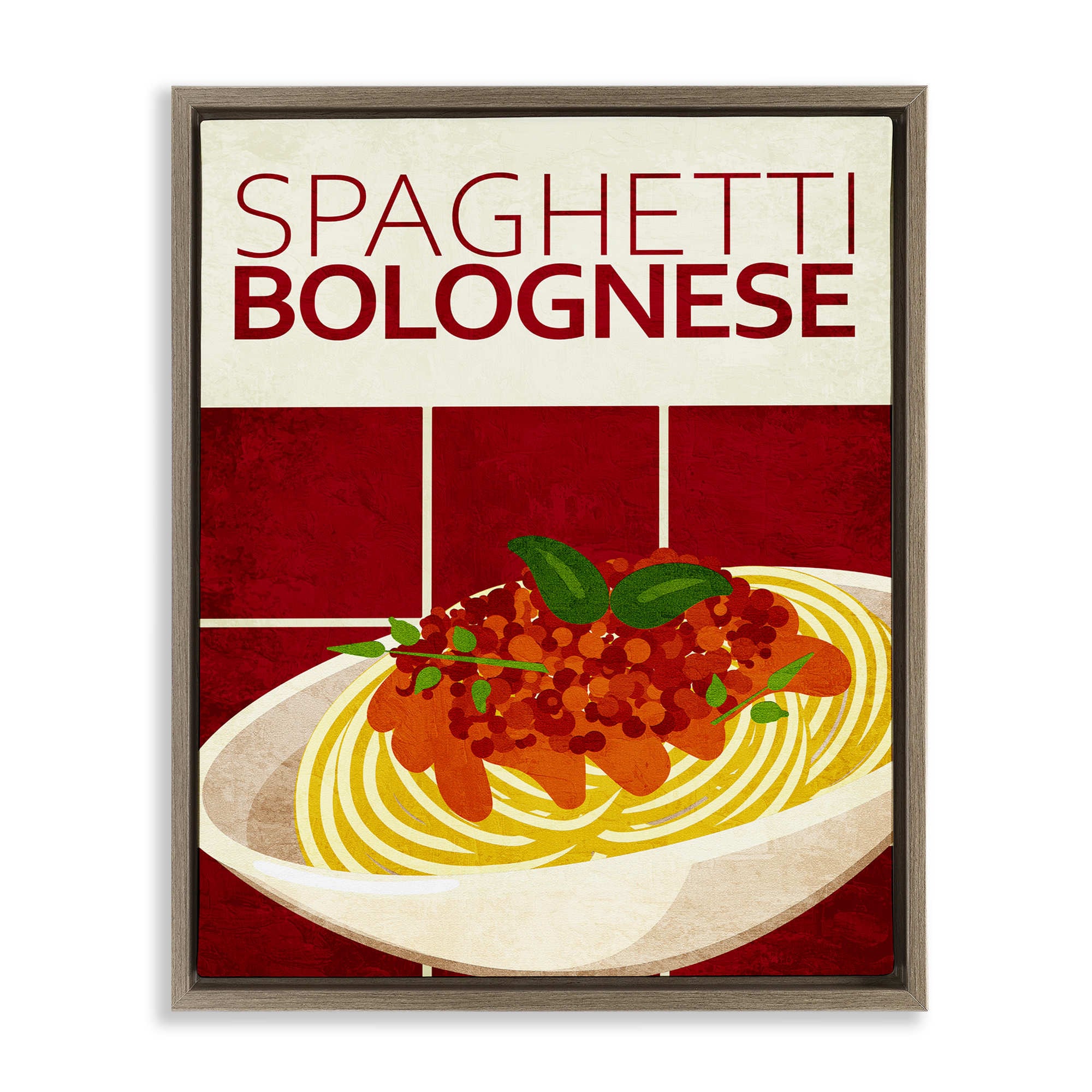 Stupell Industries BS-469-FFE-16X20 Spaghetti Classic Kitchen Floating Frame design by Kim Allen
