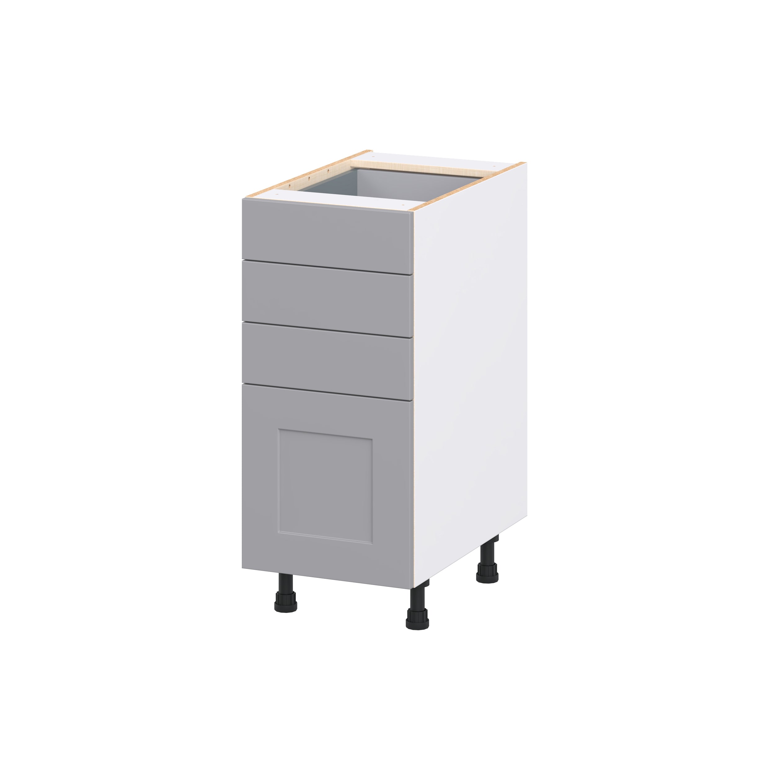 Hugo&Borg DSB4D15-BM Beaumont 15-in W x 34.5-in H x 24.5-in D Slate Gray 4 -Drawers Drawer Base Fully assembled Cabinet Shaker