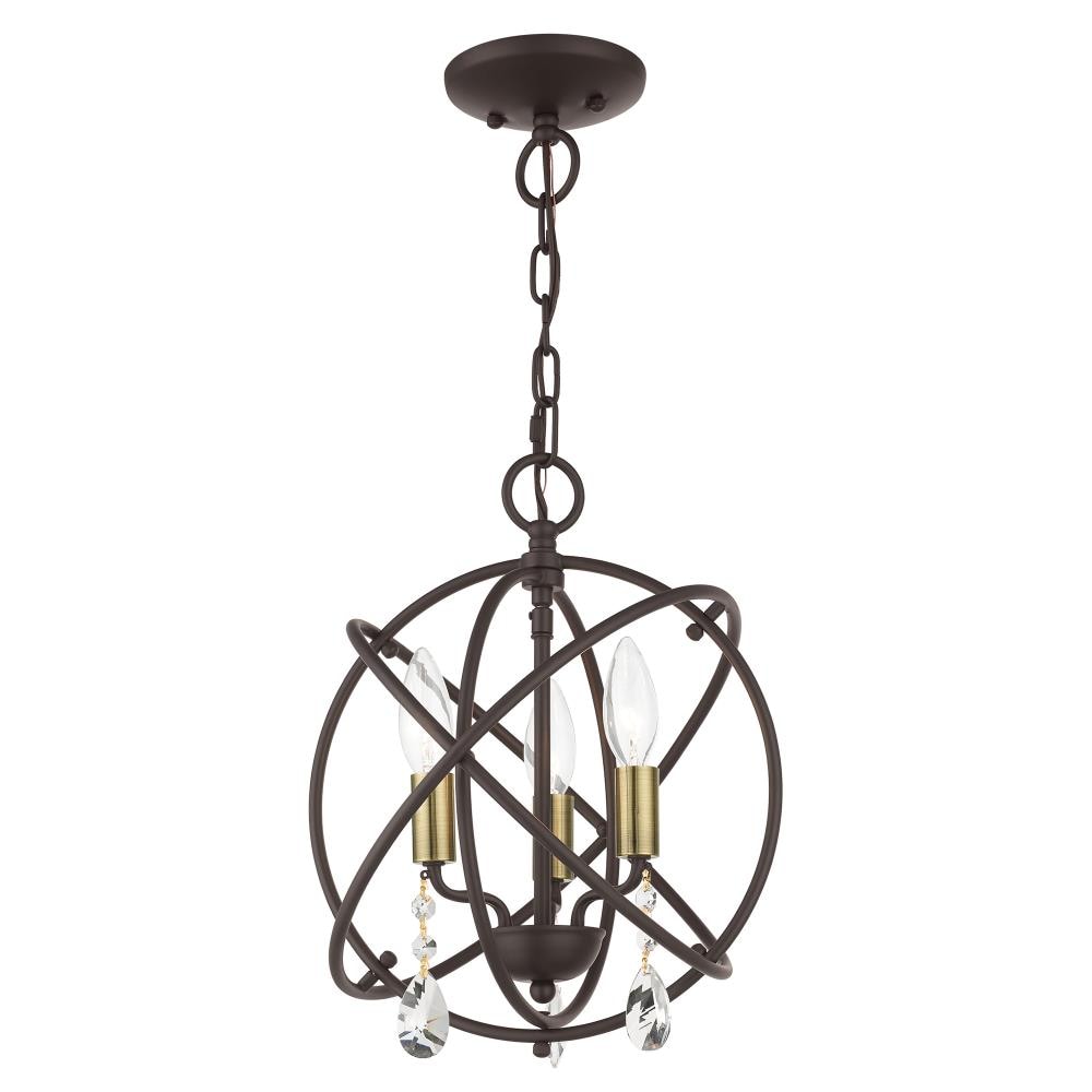 Bronze Mini Plug-in Crystal Candle Chandelier