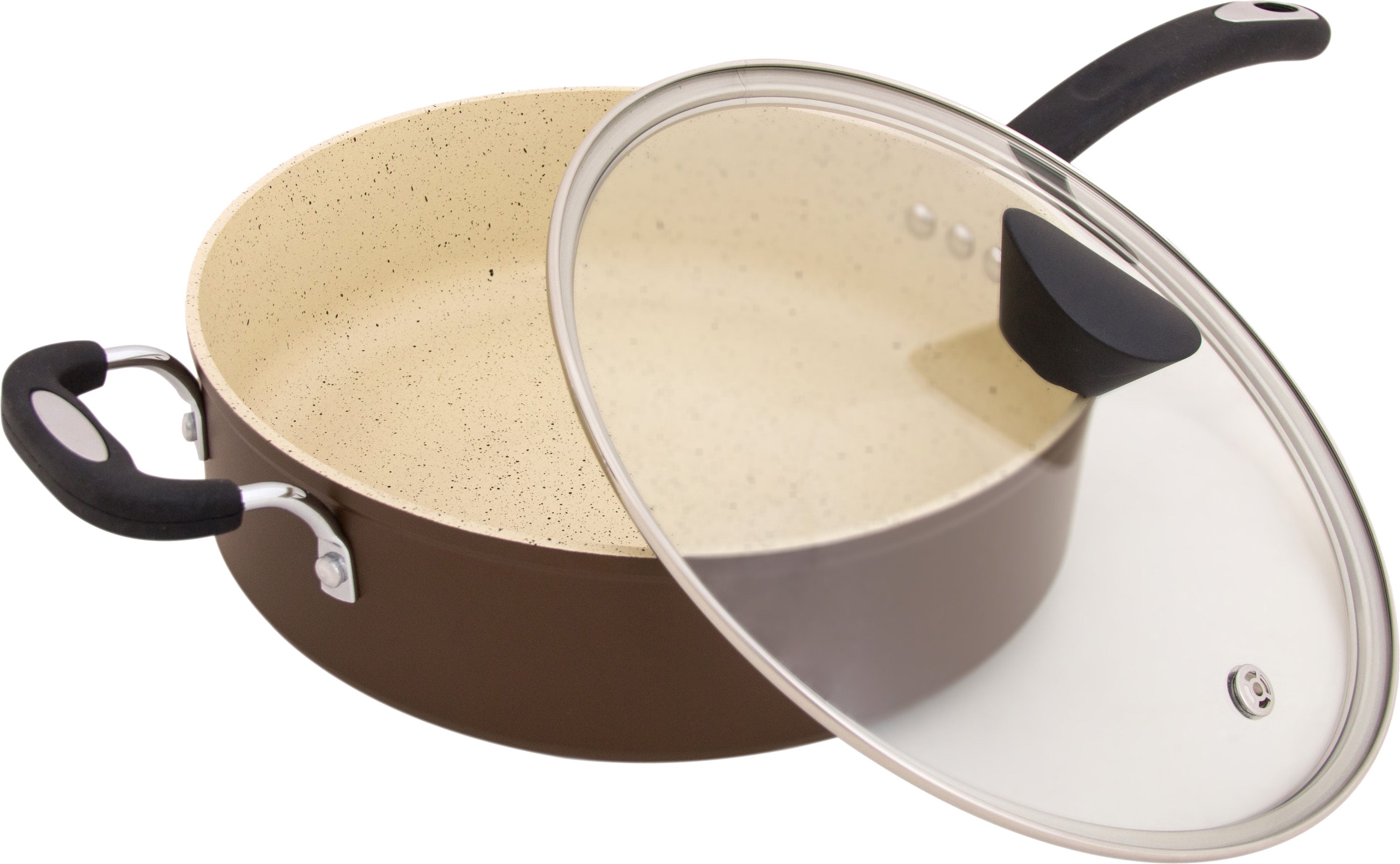 Ozeri Stone Earth 12-in Aluminum Cooking Pan with Lid in the Cooking Pans &  Skillets department at