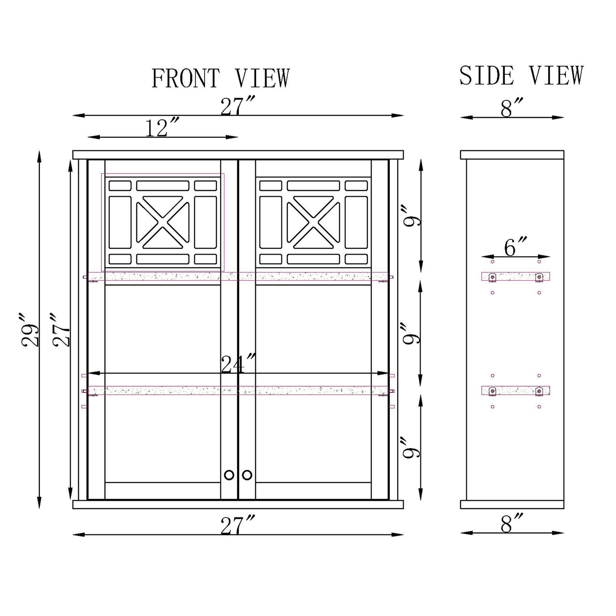 Alaterre Furniture ANDE76WH Bathroom-Wall-Cabinets - View #7