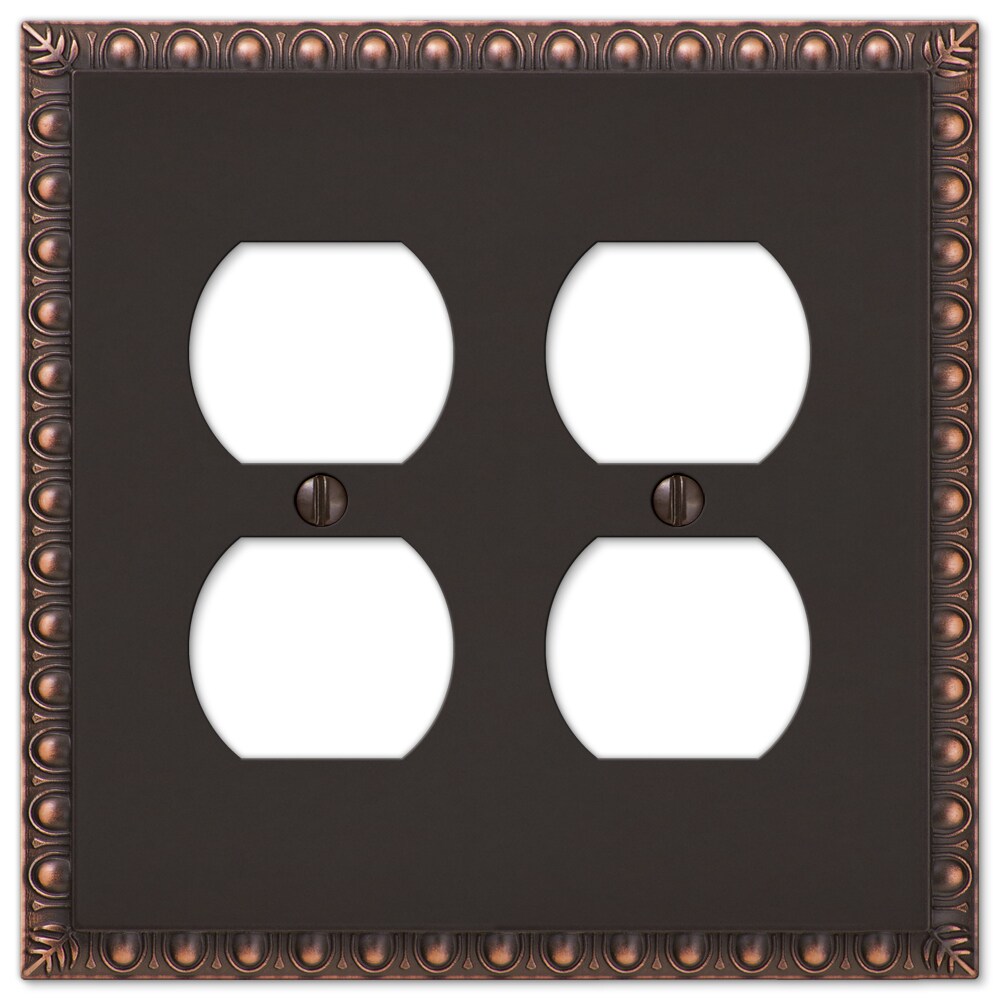 Amerelle 90DDVB 2 -Gang Specialty Size Aged Bronze Metal Indoor Duplex Wall Plate