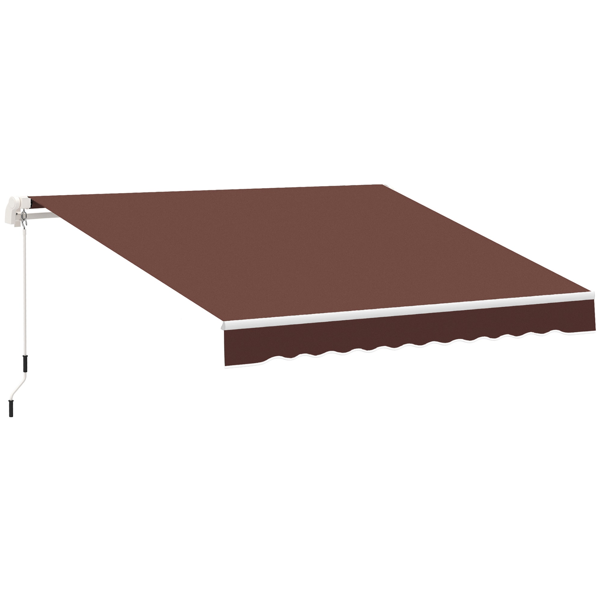 WELLFOR GASAW010 141.75-Inches Wide x 98.5-Inches Projection x 58.25-Inches Height Fabric Brown Solid Manual Retractable Window/Door Awning