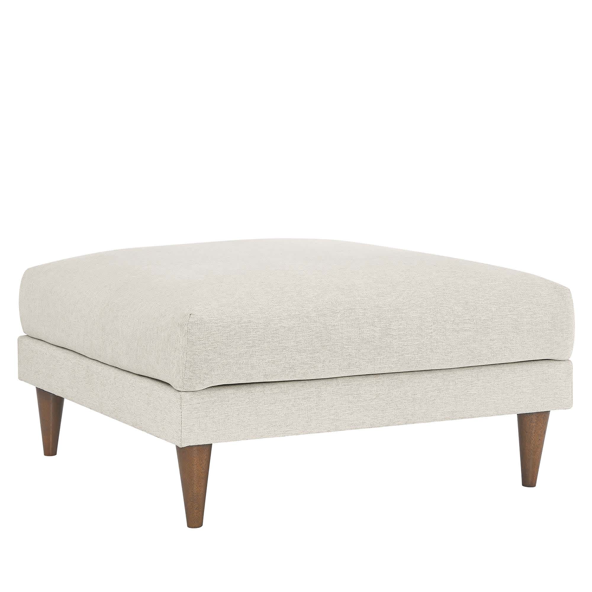  Zoya Down Filled Overstuffed Ottoman in Ivory Fabric