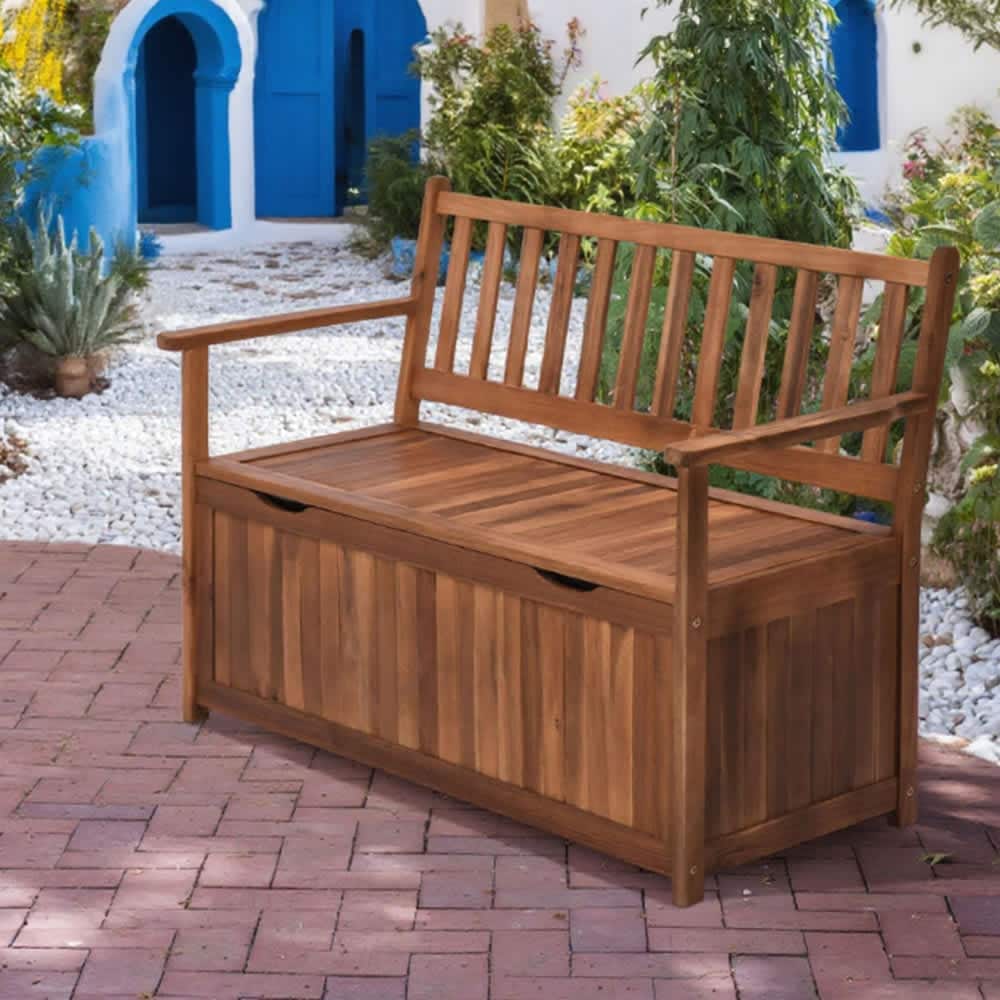 JUJABU 1011STORAGE-16 Teak Outdoor Storage Wooden Deck Box