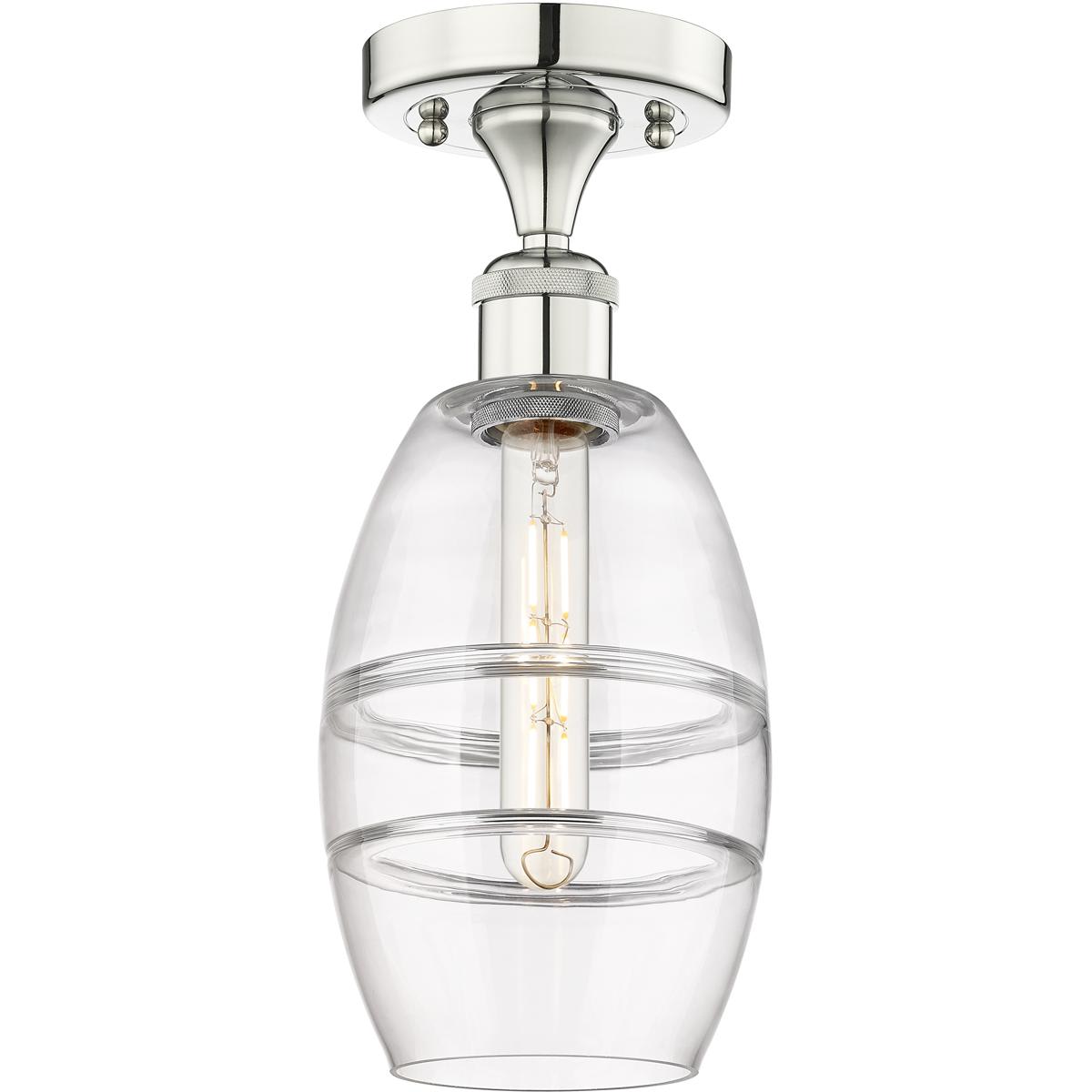 Innovations Lighting 2675071 616-1F-PN-G557-6CL Edison Vaz Semi-Flush Mount