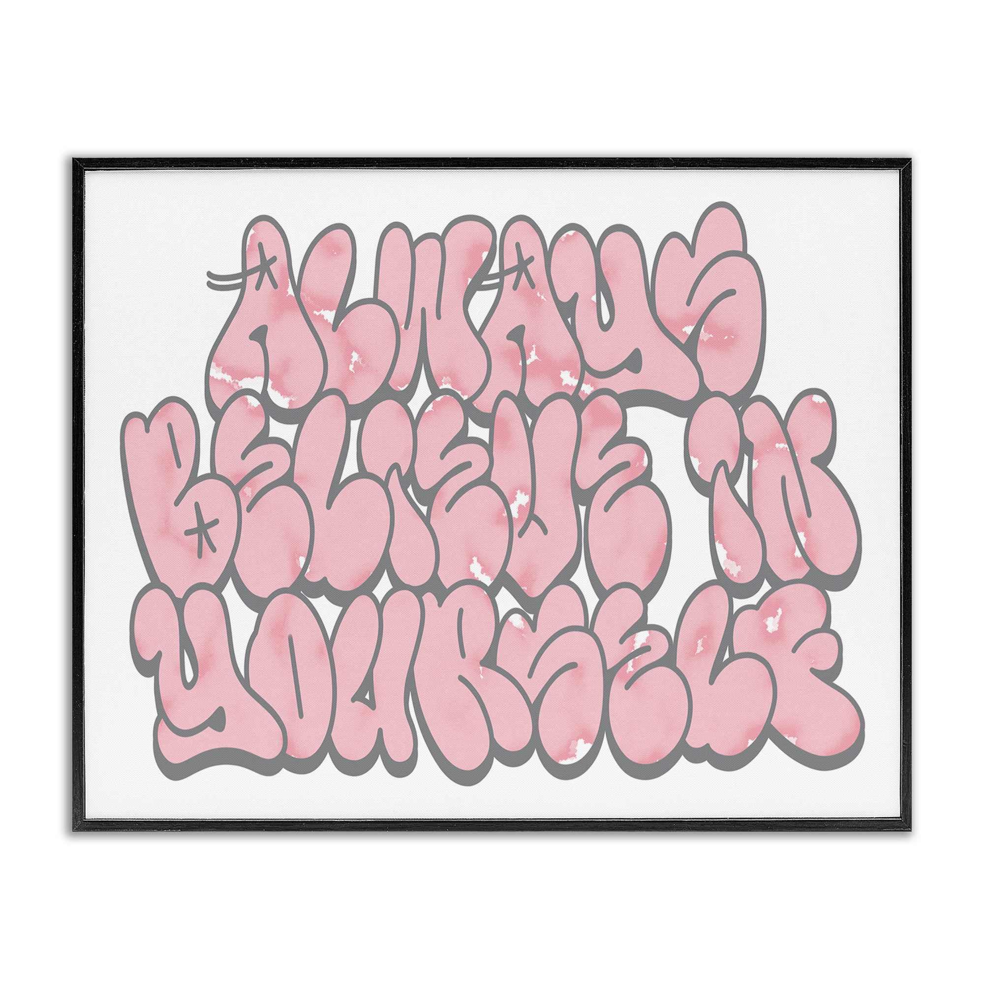 Stupell Industries BS-444-FR-16X20 Believe in Yourself Graffiti Black Framed Giclee Art By Marcus Prime 20 x 16