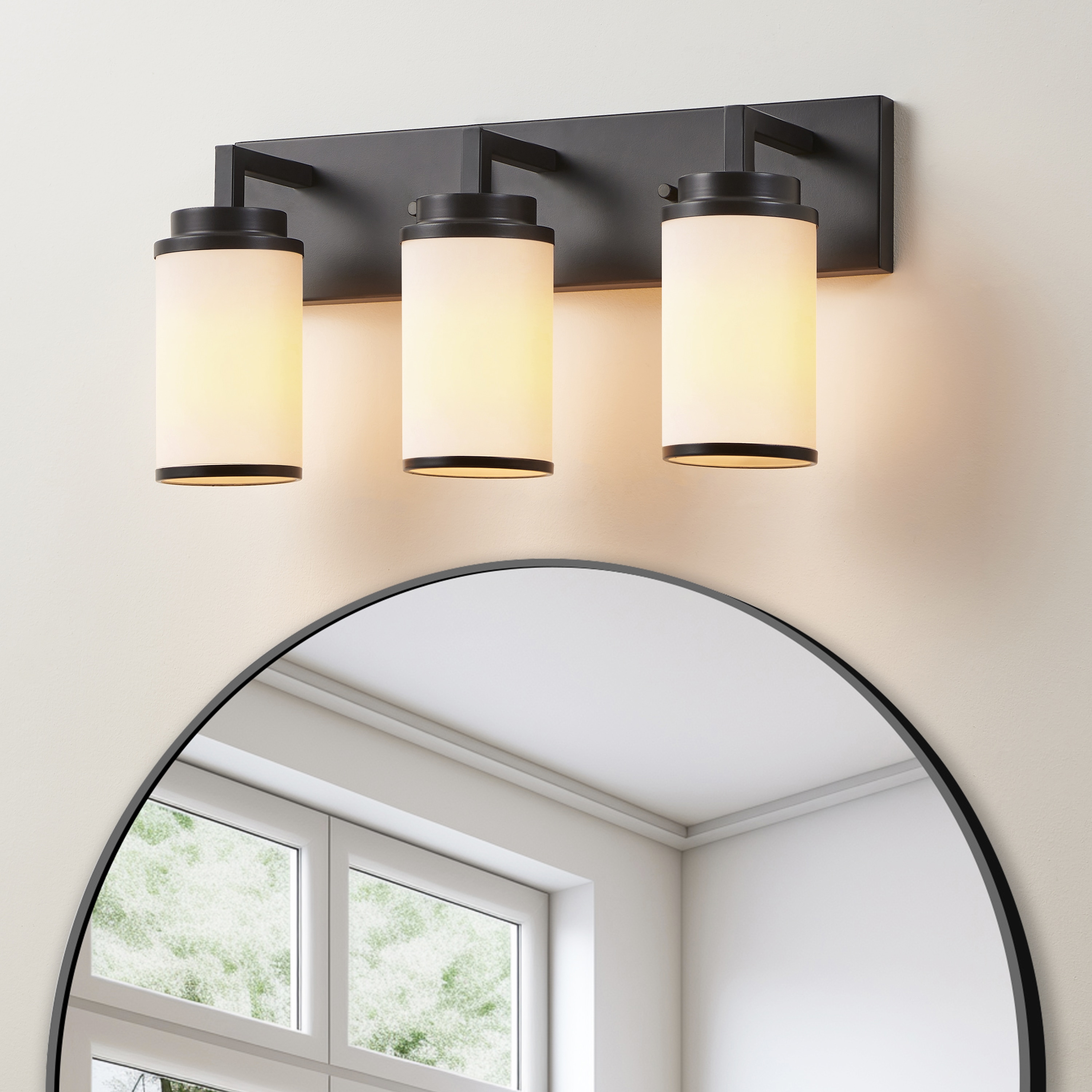 KAWOTI 21388 Olann 20.5-in 3 -Light Matte Bronze Transitional Vanity light
