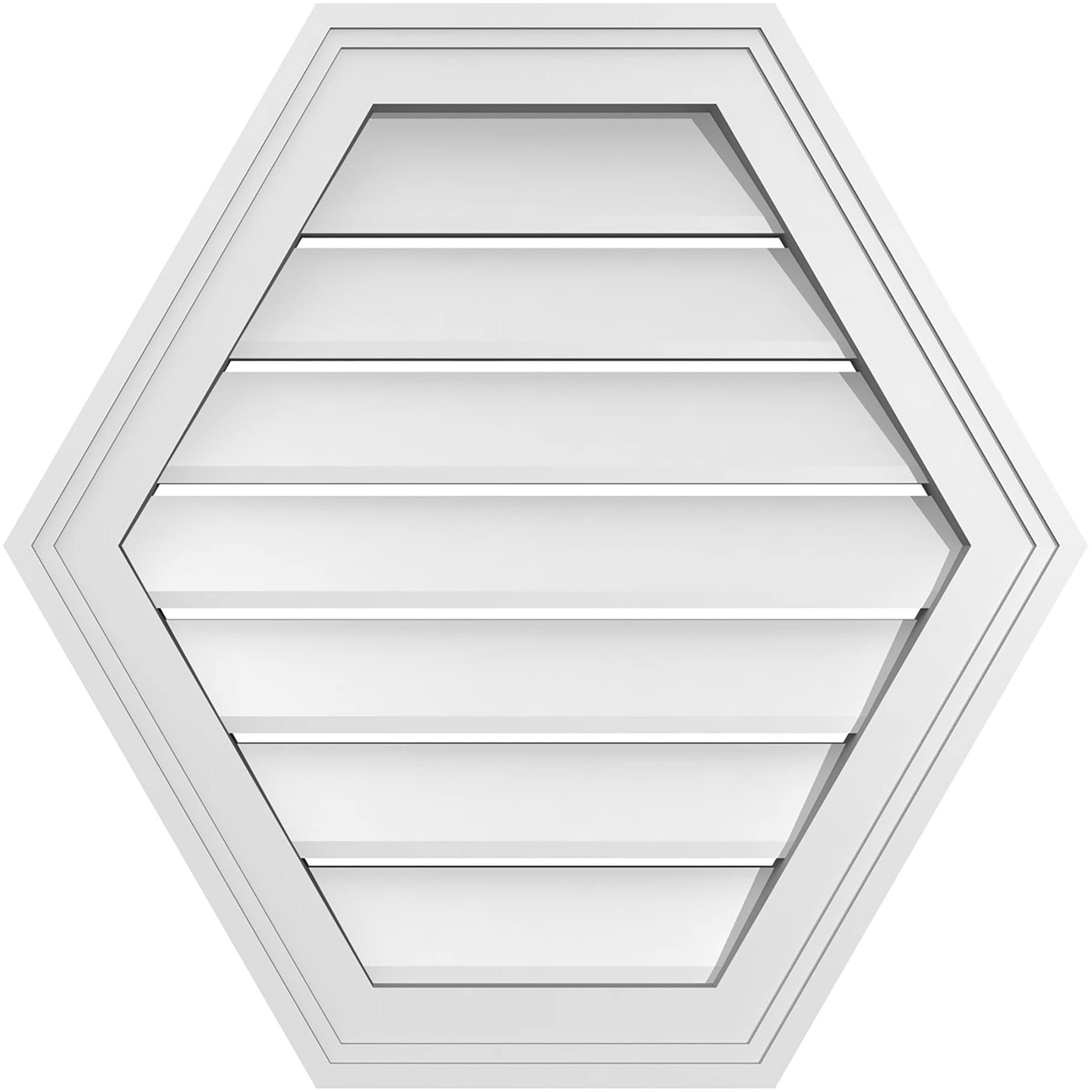 Ekena Millwork GVPHP22X2202SF 22-Inches x 22-Inches Off-white Peaked PVC Gable Louver Vent