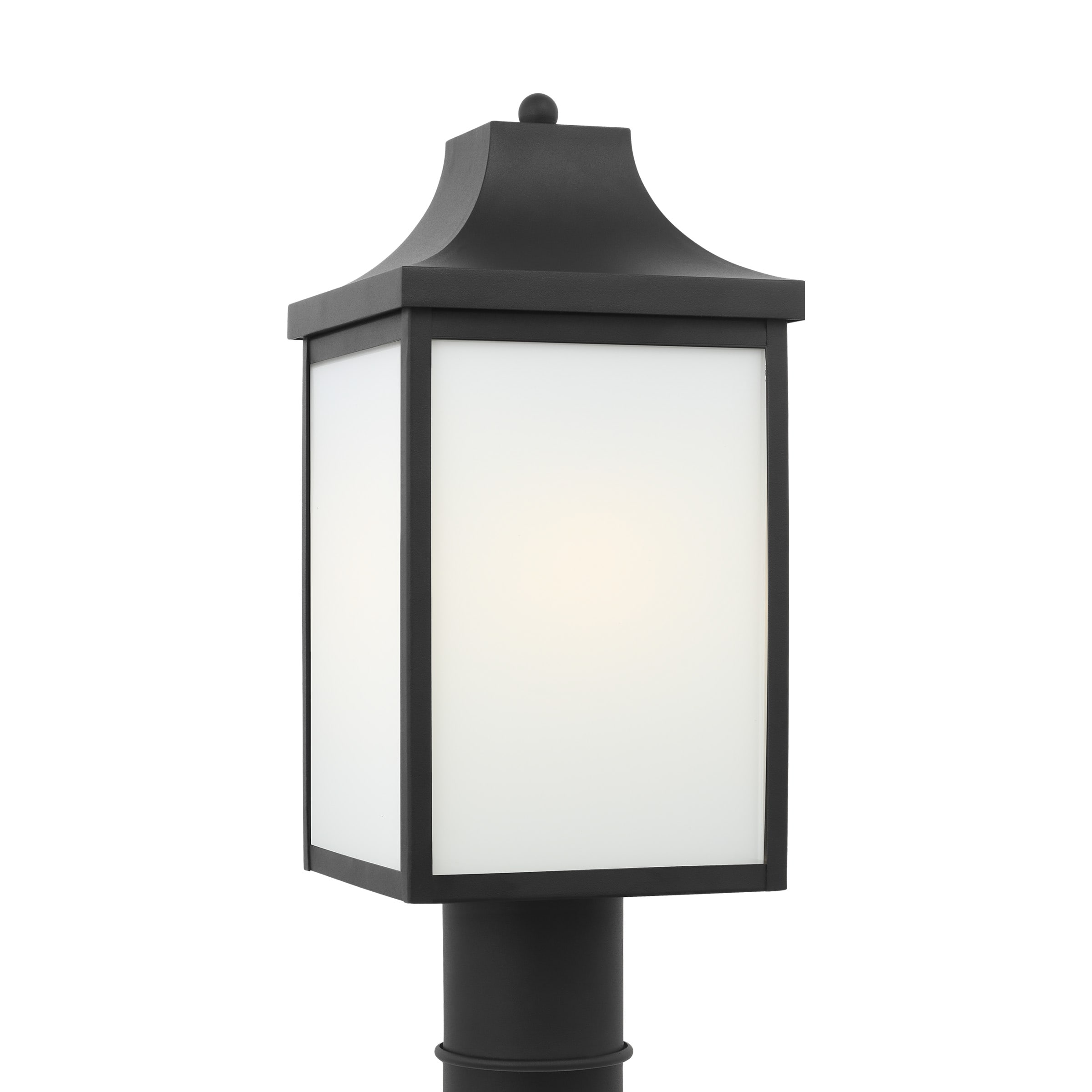 Generation Lighting GLO1051TXB Say brook 16.5-Inches H Textured Black Hardwired LED Incandescent Post light
