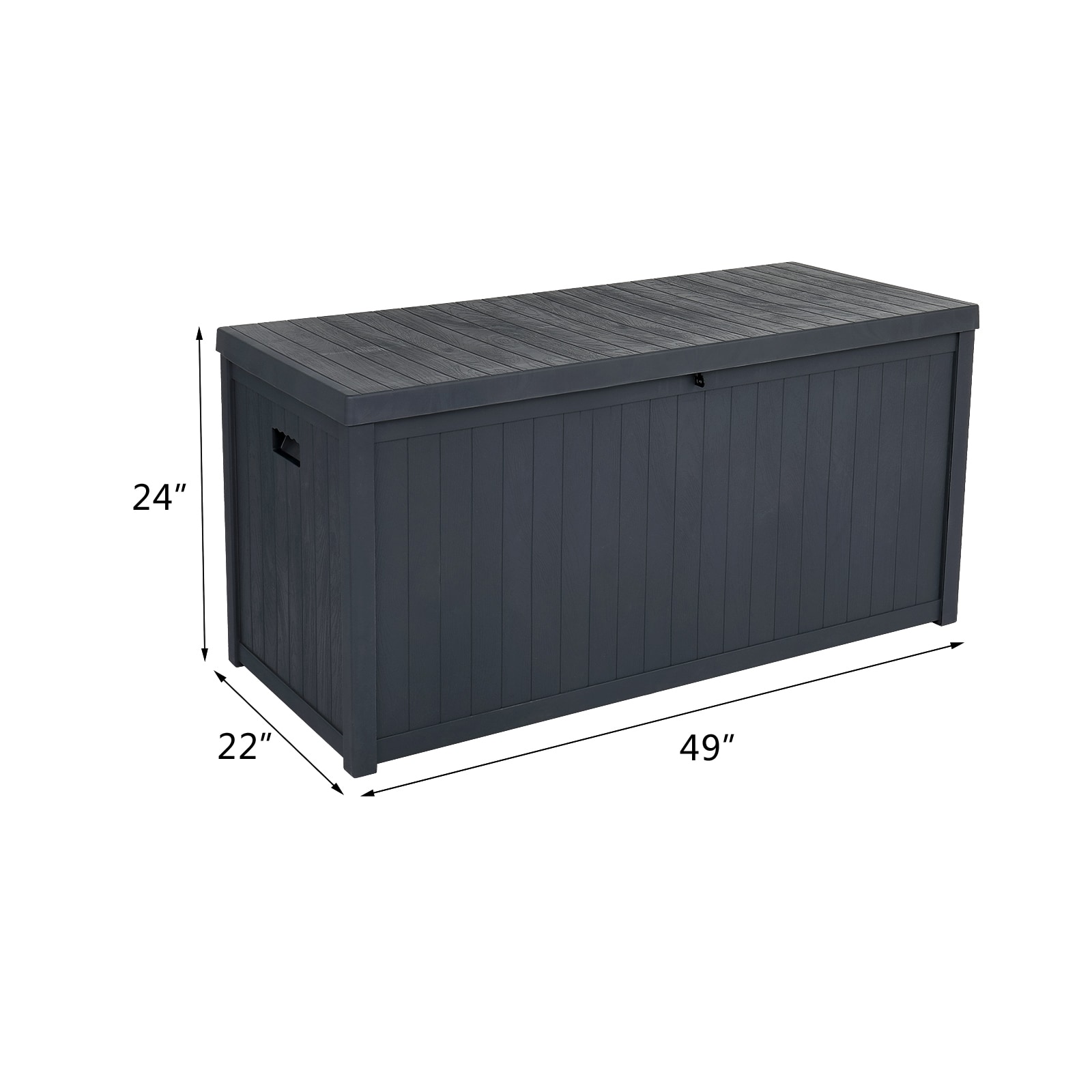 Suncast 29.75-in L x 49.25-in 134-Gallons Peppercorn Plastic Deck Box in  the Deck Boxes department at